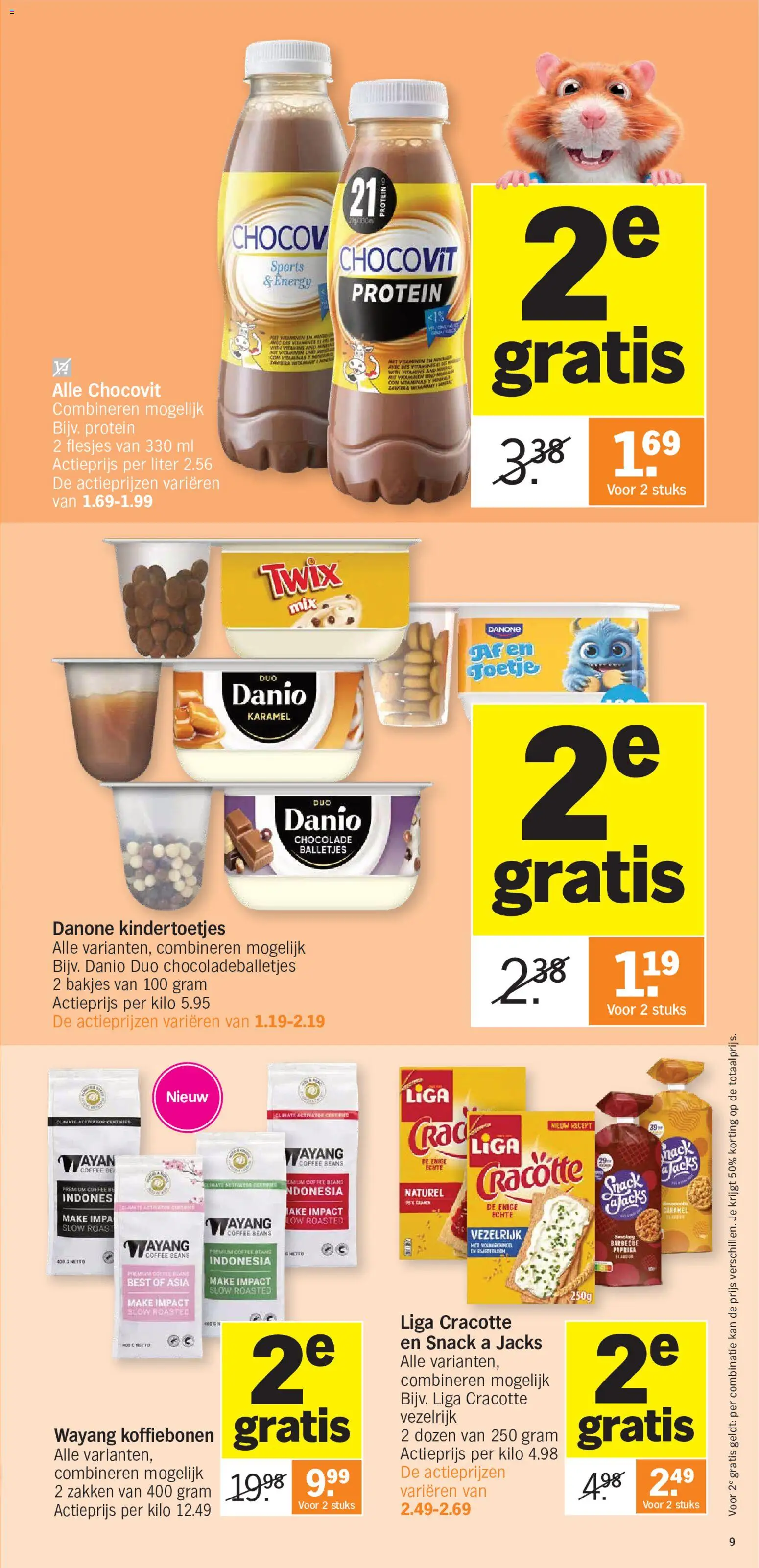 {H1} | Pagina: 9 | Producten: Chocoladeballetjes, Paprika, Twix, Koffiebonen