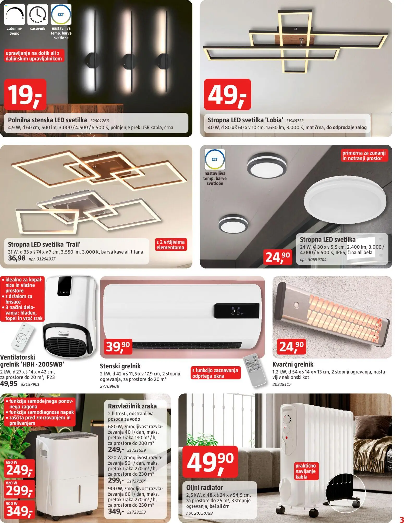 Novi Bauhaus katalog ponudbe – veljaven od 16.09.2026 | Stran: 3 | Izdelki: Radiator, Led svetilka, Usb, Svetilka