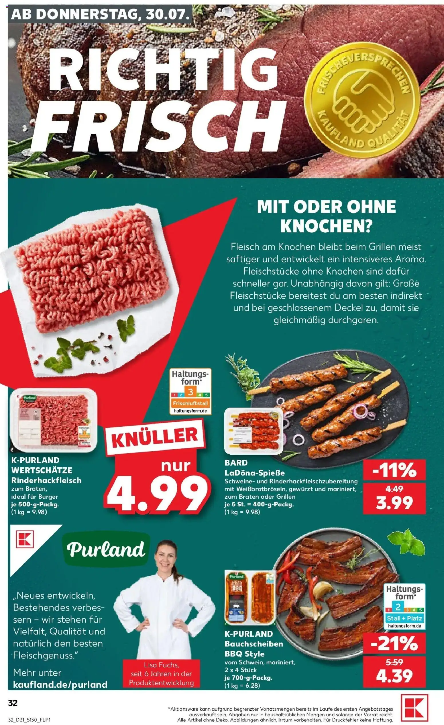 Kaufland Prospekt Buchen – gültig ab 30.07.2026 | Seite: 32 | Produkte: Burger, Fleisch