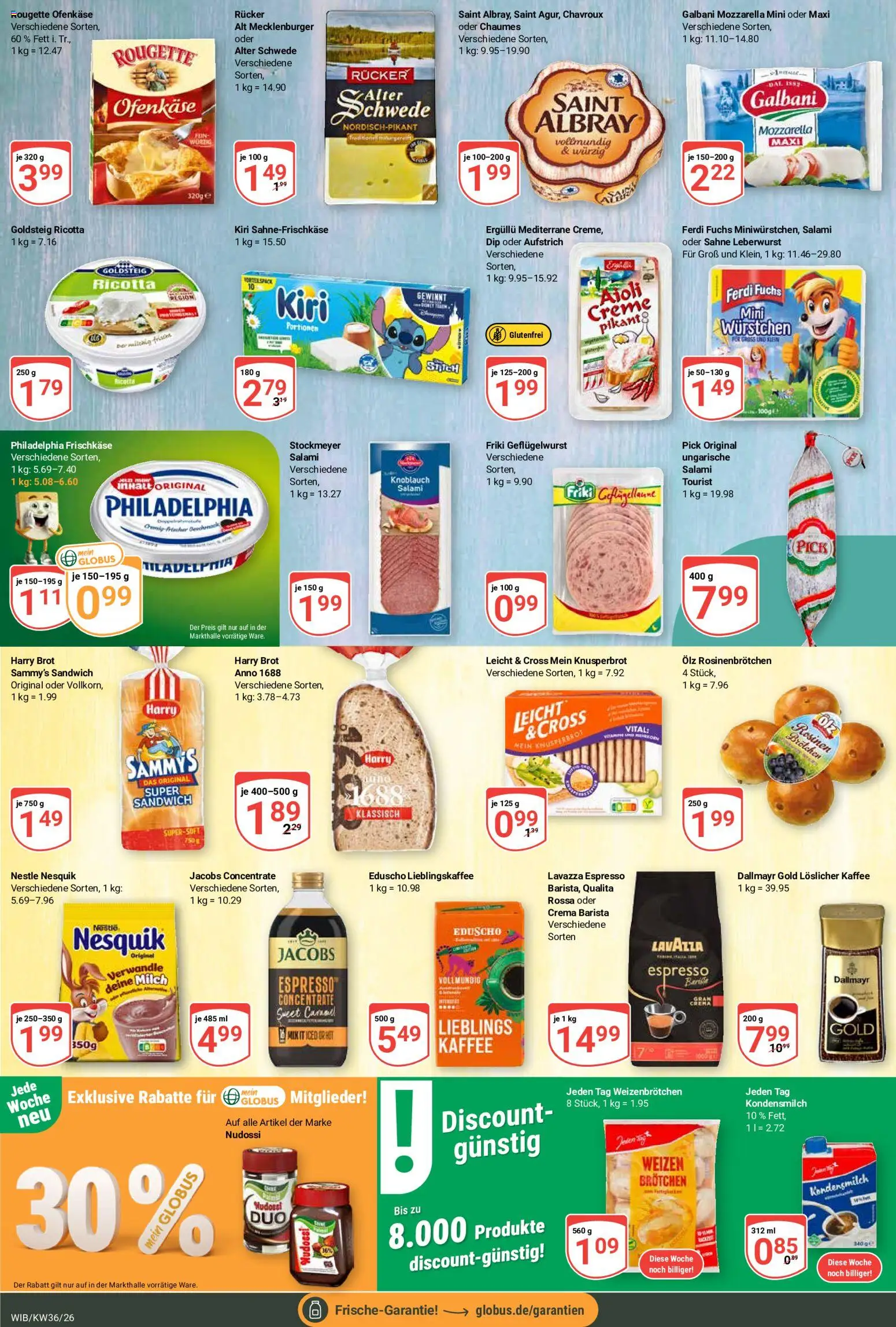 Globus Prospekt Wiesbaden-Nordenstadt – gültig ab 31.08.2026 | Seite: 18 | Produkte: Lavazza, Kondensmilch, Sahne, Eduscho