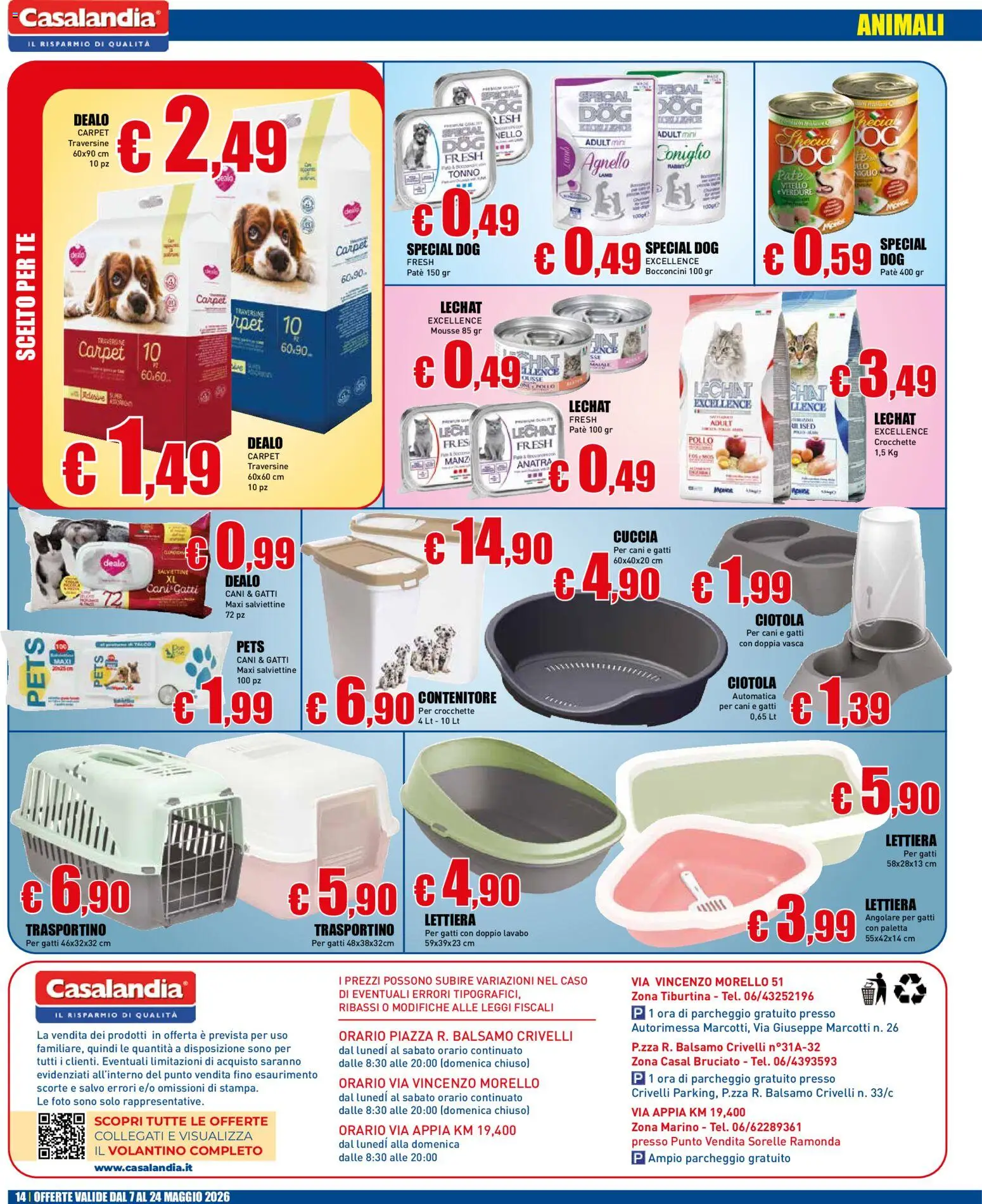Volantino Casalandia del 07.05.2026 | Pagina: 14 | Prodotti: Balsamo, Paté, Crocchette, Agnello