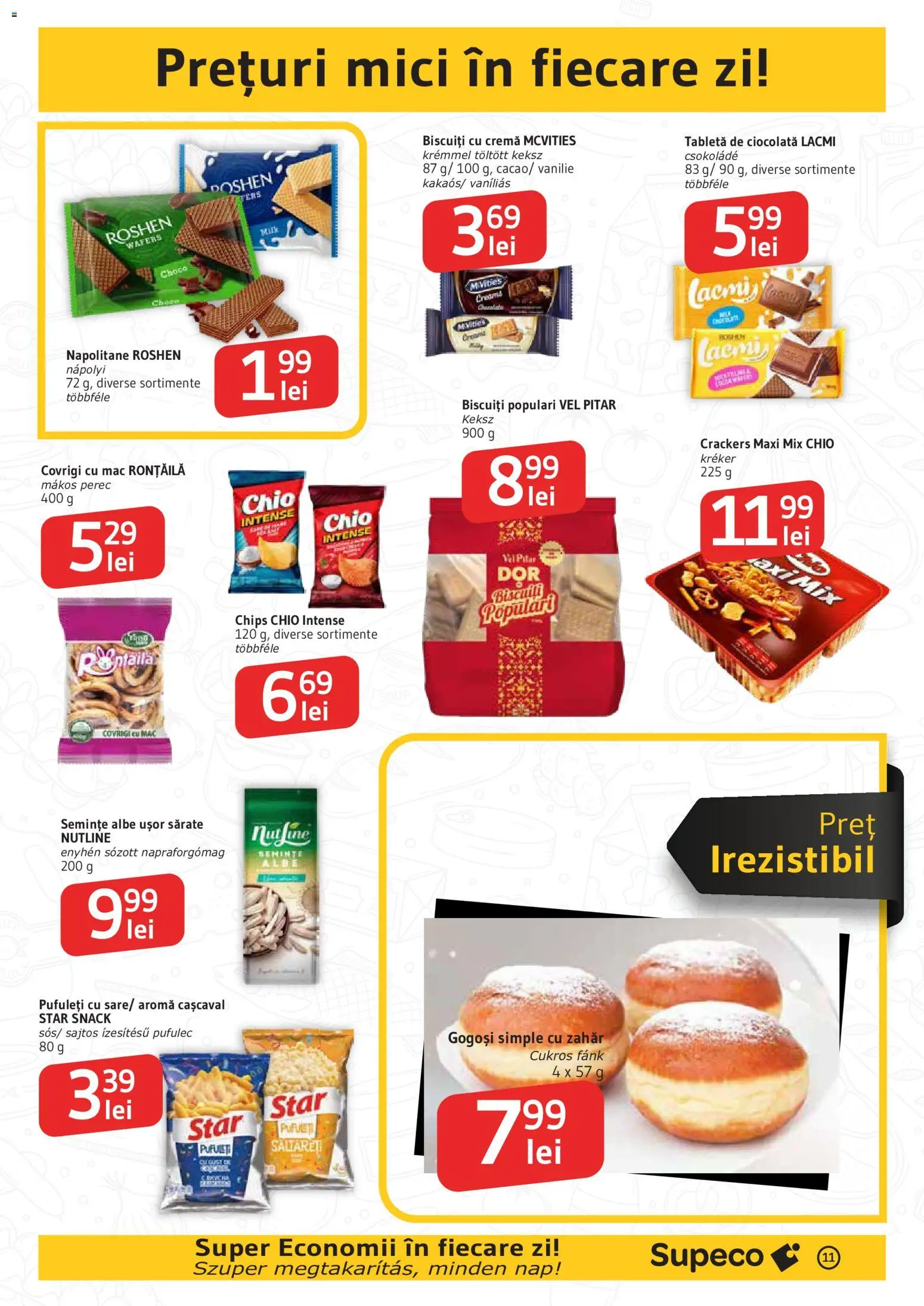 Noul catalog Supeco – valabil de la 15.10.2026 | Pagină: 11 | Produse: Tabletă, Napolitane, Pufuleți, Intense