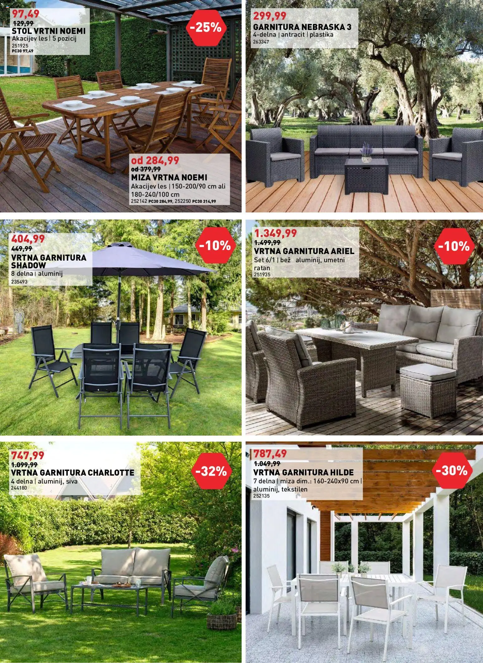 Novi Inpos katalog ponudbe – veljaven od 07.05.2026 | Stran: 9 | Izdelki: Vrtna garnitura, Miza, Stol