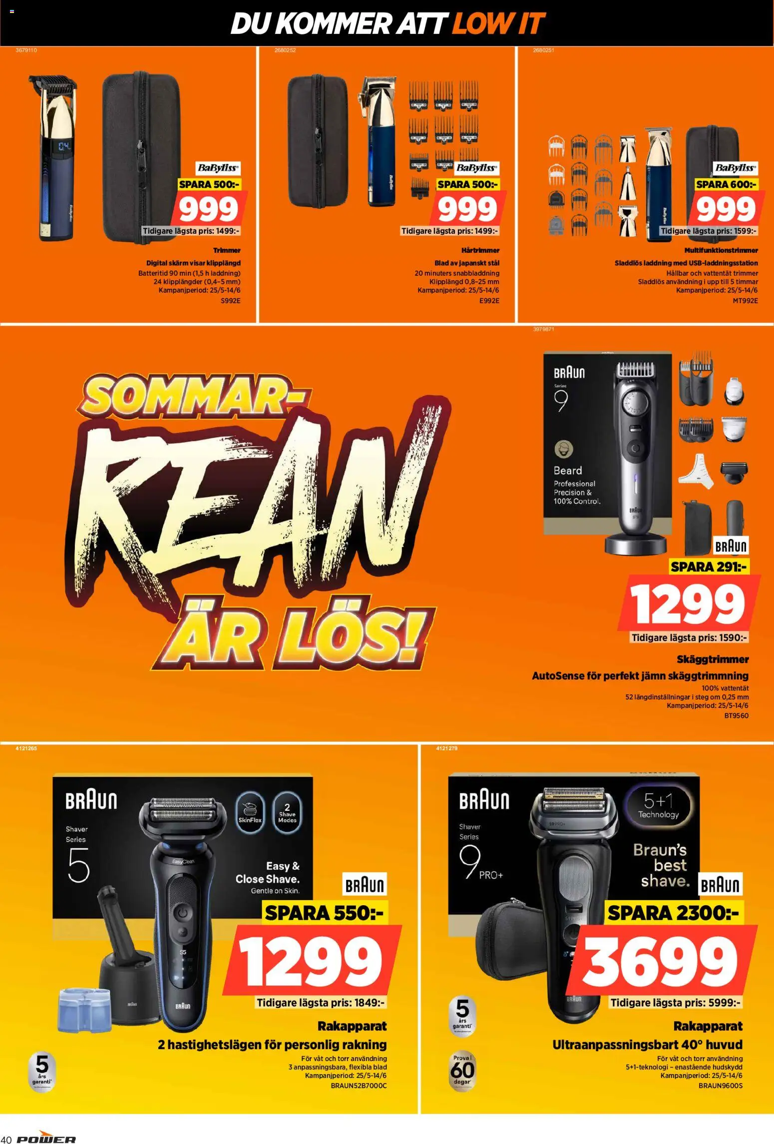 Power reklamblad aktuell från 08.06.2026 | Sida: 40 | Produkter: Rakapparat, Trimmer, Skäggtrimmer