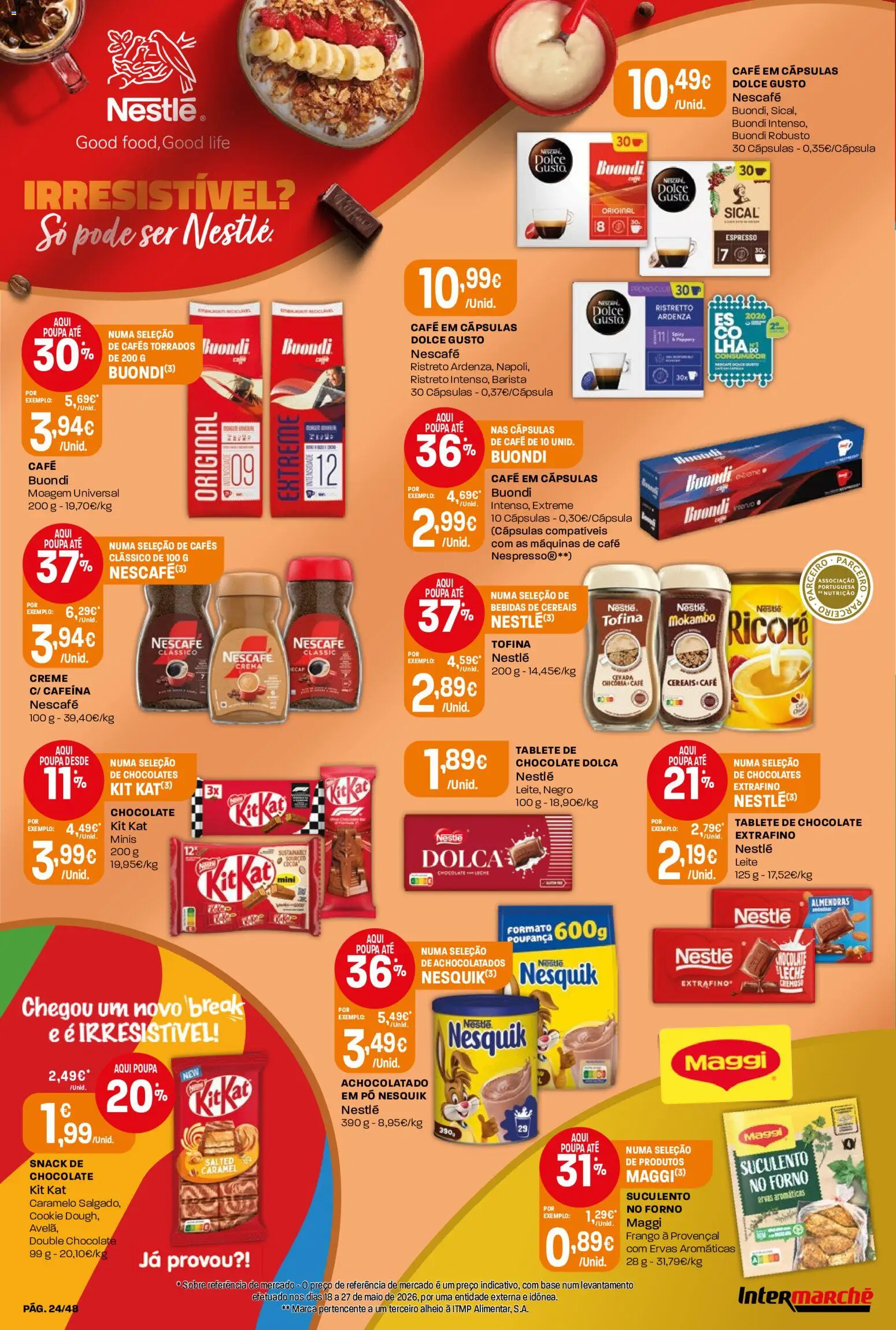 Intermarché folheto │ válido de 02/07/2026 | Página: 24 | Produtos: Capsulas dolce gusto, Base, Chocolate, Creme