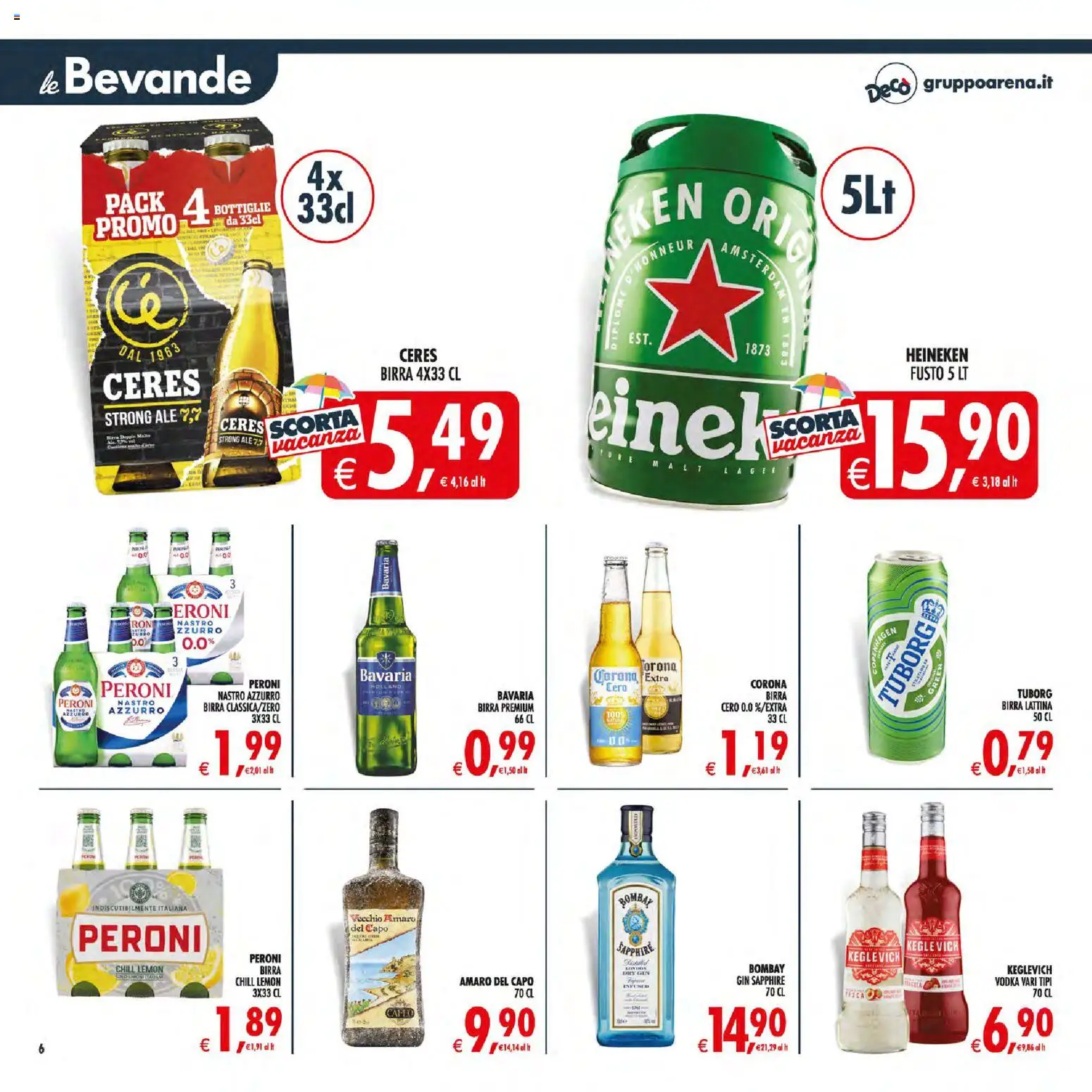 Volantino Decò del 21/07/2026 | Pagina: 6 | Prodotti: Birra, Vodka, Ceres, Amaro