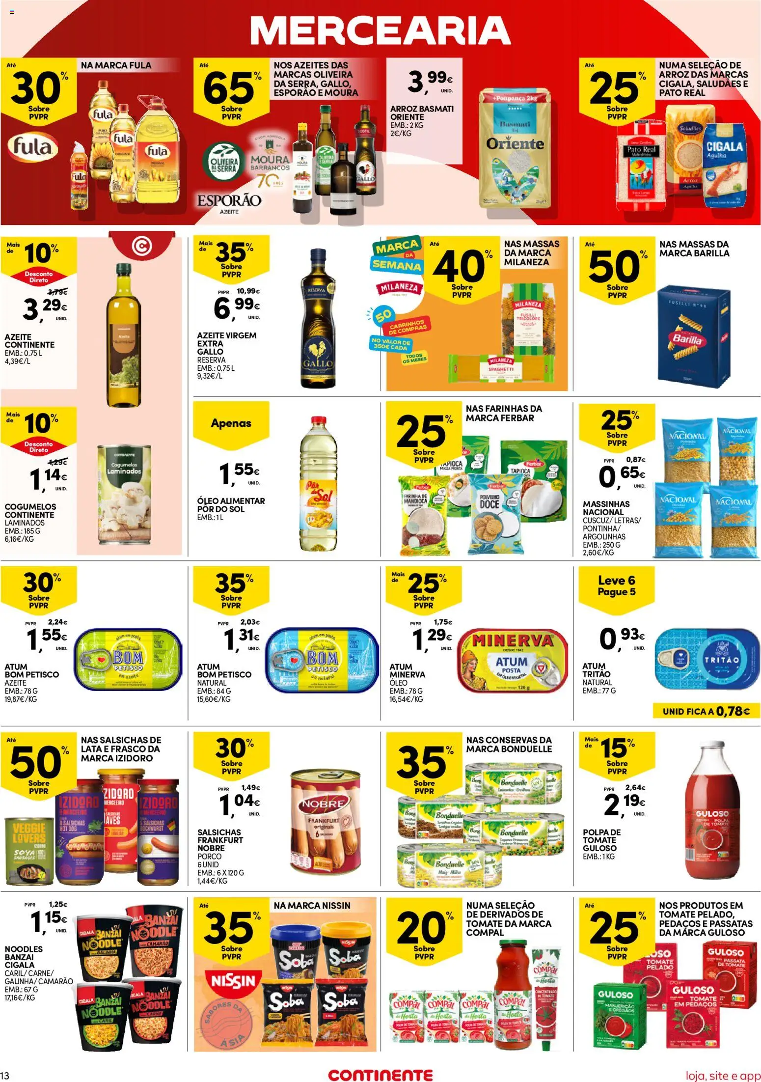 Continente folheto Bom Dia │ válido de 20/10/2026 | Página: 13 | Produtos: Tapioca, Camarão, Tomate, Farinha