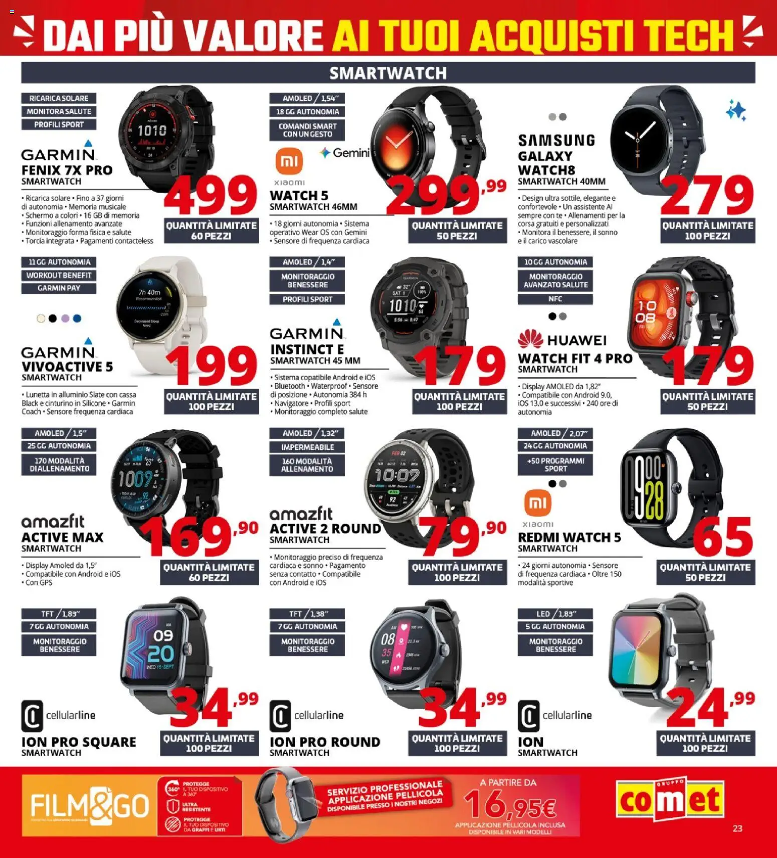 Volantino Comet del 05.03.2026 | Pagina: 23 | Prodotti: Xiaomi, Schermo, Huawei, Samsung