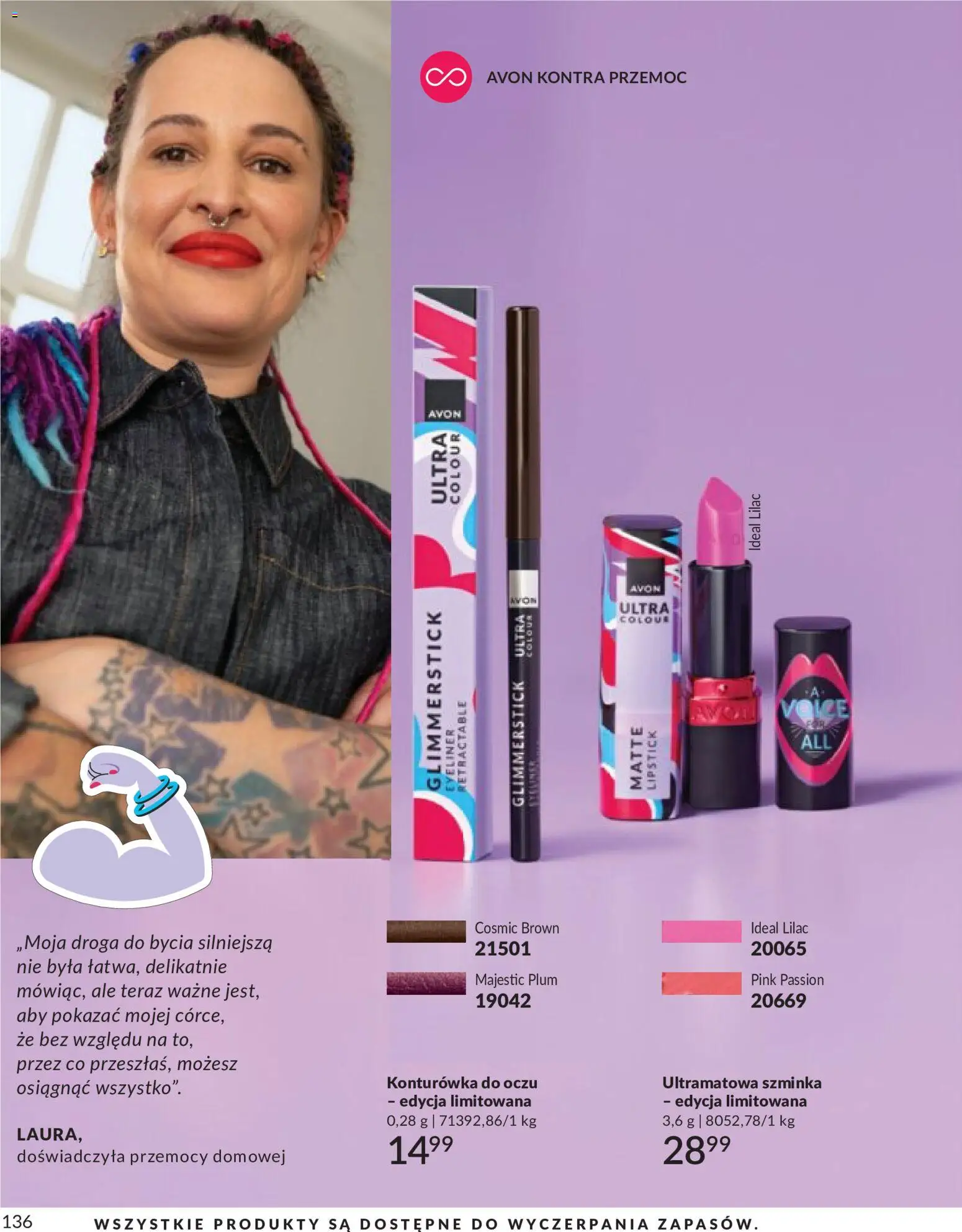 Avon Katalog 9 2026 od 01.09.2026 | Strona: 136 | Produkty: Eyeliner, Szminka, Konturówka
