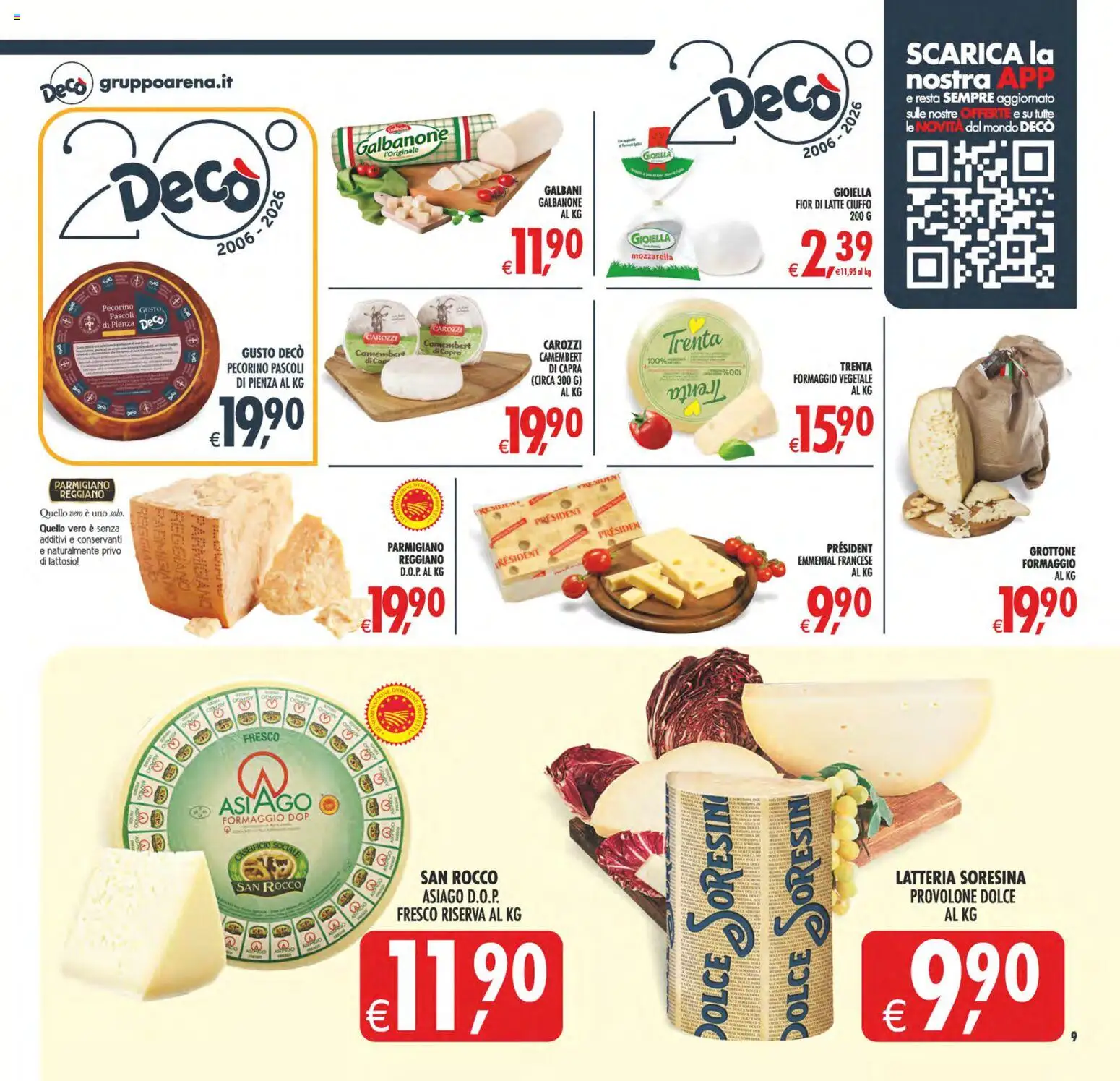 Volantino Decò del 31/07/2026 | Pagina: 11 | Prodotti: Latte, Formaggio, Parmigiano, Emmental