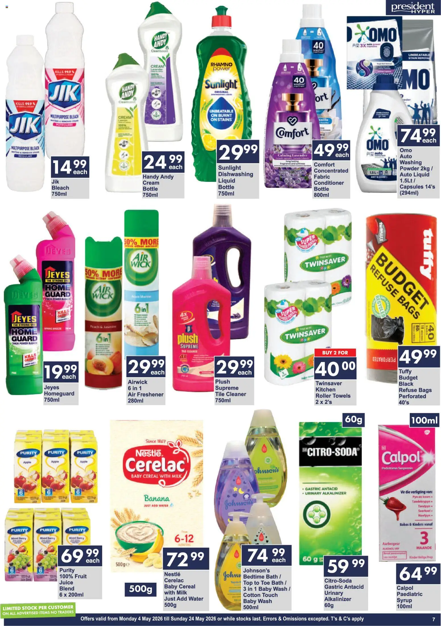 New President Hyper catalogue – valid from 04.05.2026 | Page: 8 | Products: Milk, Juice, Stock, Peach
