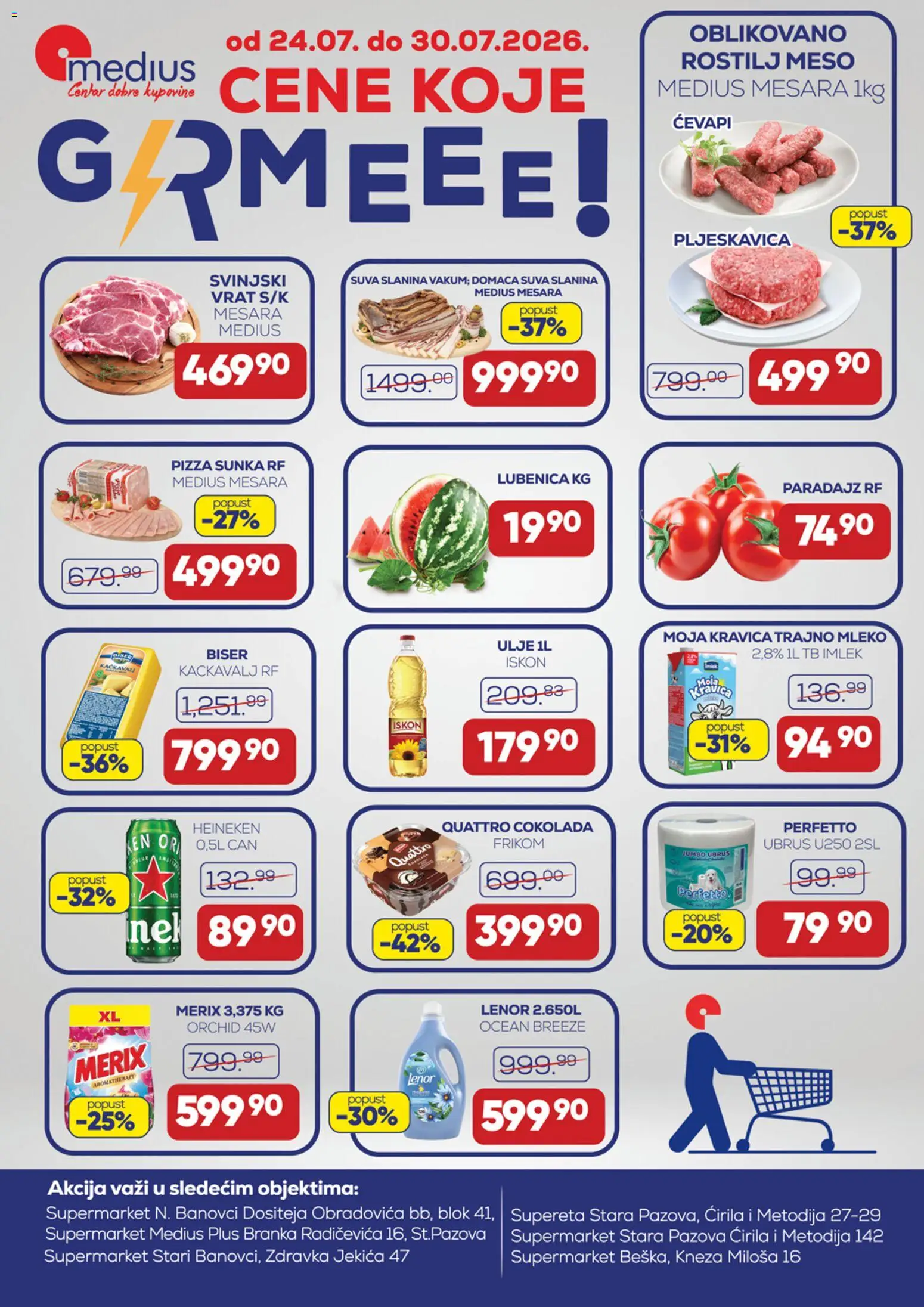 Medius katalog - važi od 24.07.2026 | Strana: 1 | Proizvode: Suva slanina, Ulje, Čokolada, Slanina