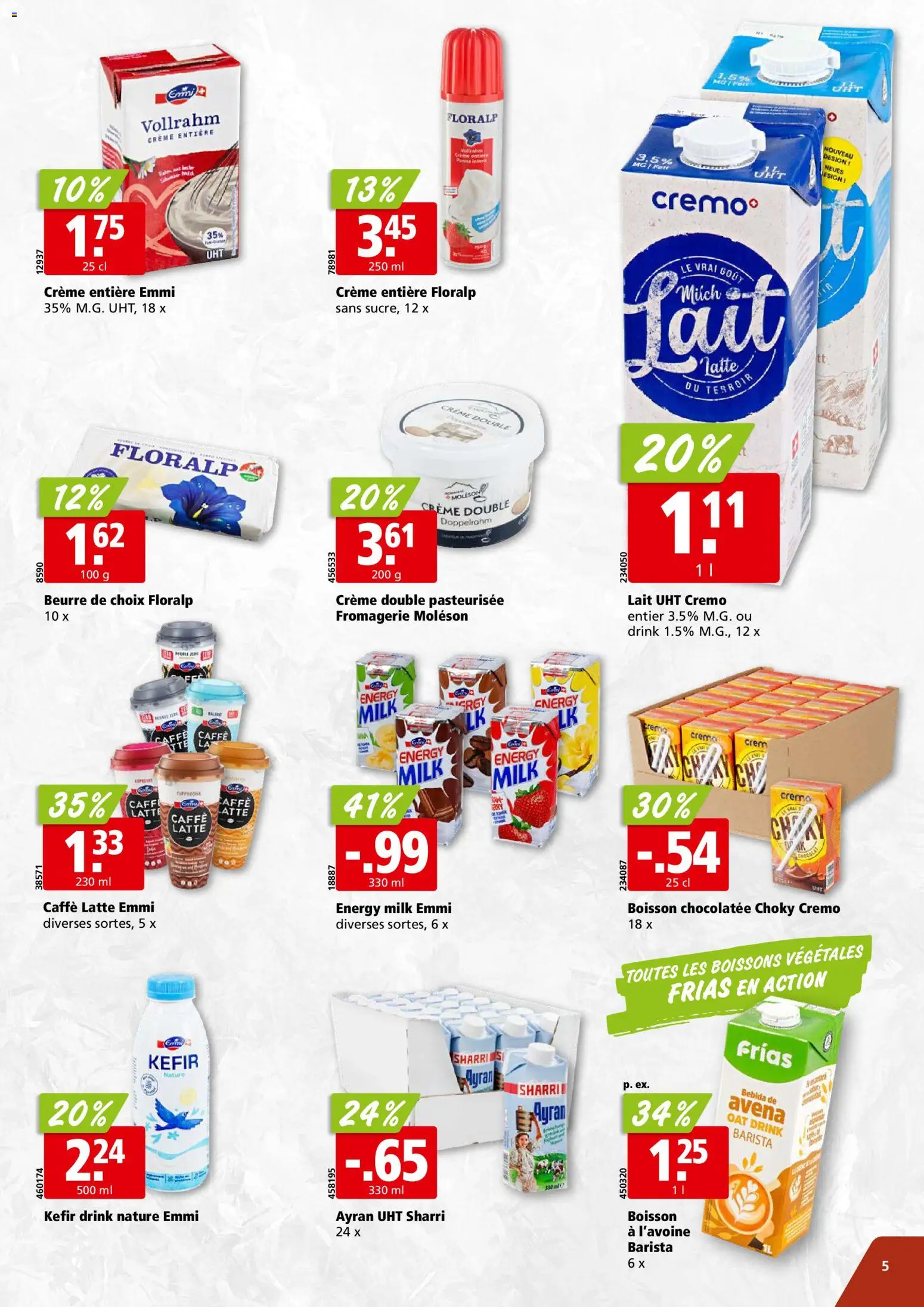 Aligro aktionen Revendeurs Chavannes, Matran, Genève, Sion – gültig ab 31.08.2026 | Seite: 5 | Produkte: Kefir, Creme