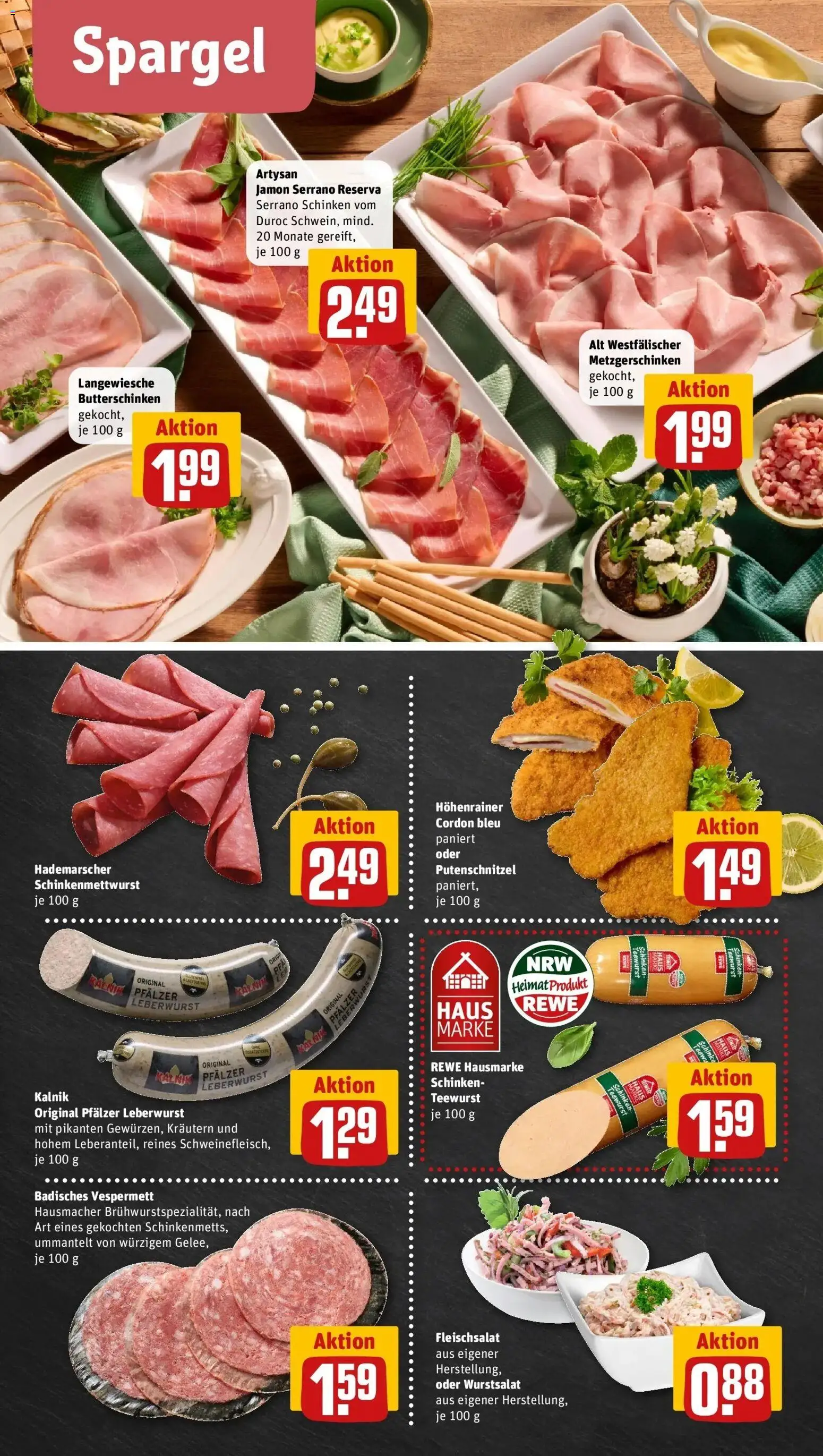 REWE Prospekt ab 04.05.2026 zum Blättern » Angebote | Seite: 10 | Produkte: Spargel, Putenschnitzel, Serrano schinken, Schinken