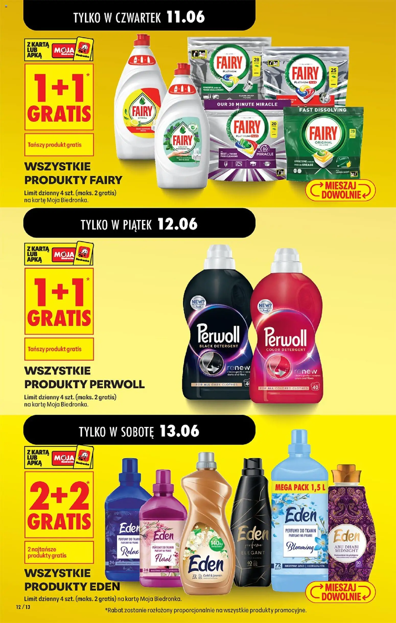 Biedronka gazetka od czwartku od 11.06.2026 | Strona: 14 | Produkty: Karta, Fairy platinum, Fairy, Detergent