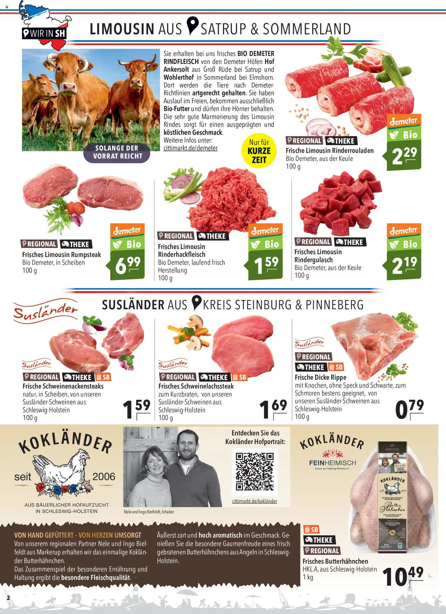 CITTI Markt Prospekt – gültig ab 27.05.2026 | Seite: 2 | Produkte: Rindergulasch, Hahnchen, Butter, Rindfleisch