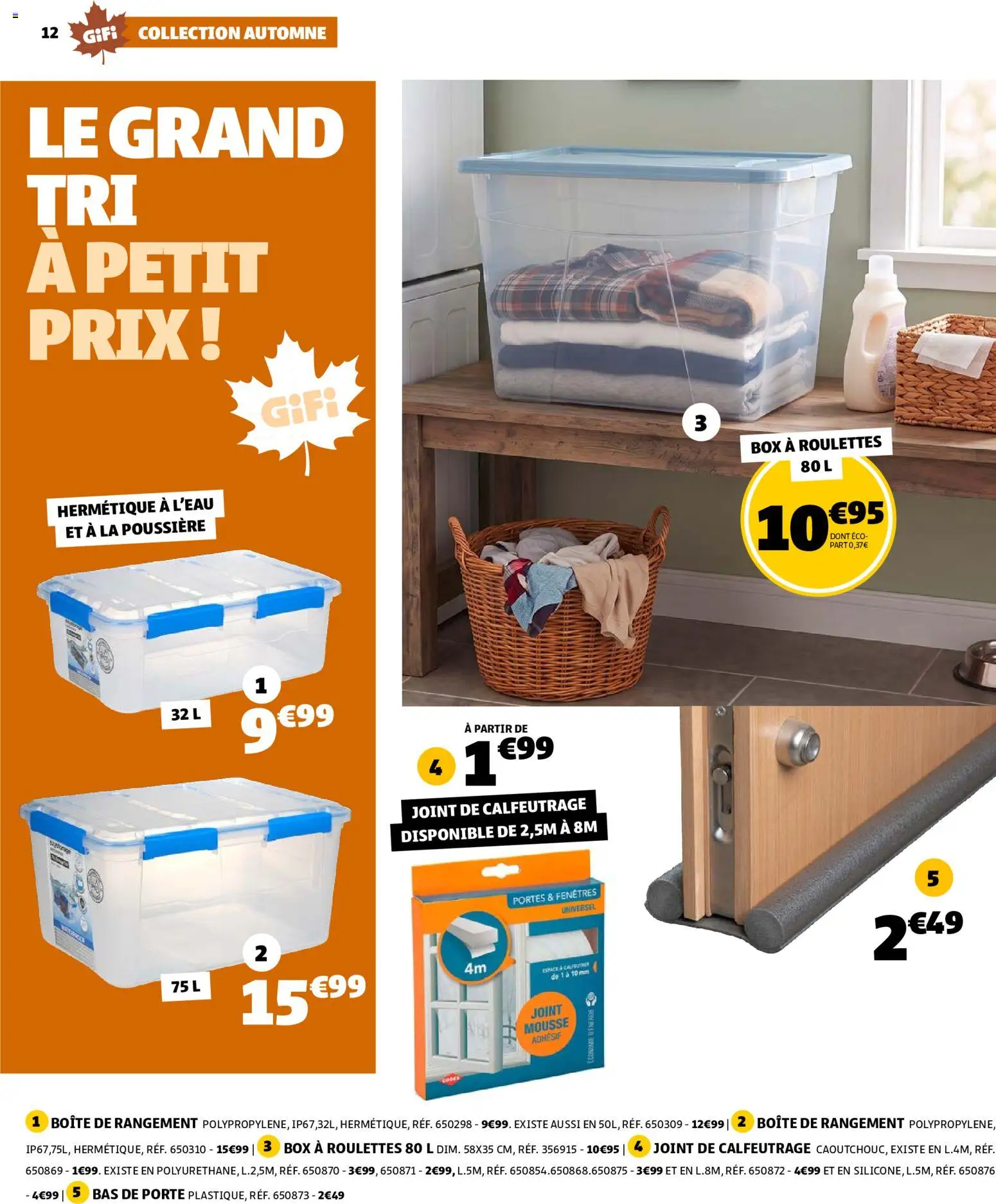 {H1} | Page: 12 | Produits: Mousse, Porte, Portes, Boîte de rangement