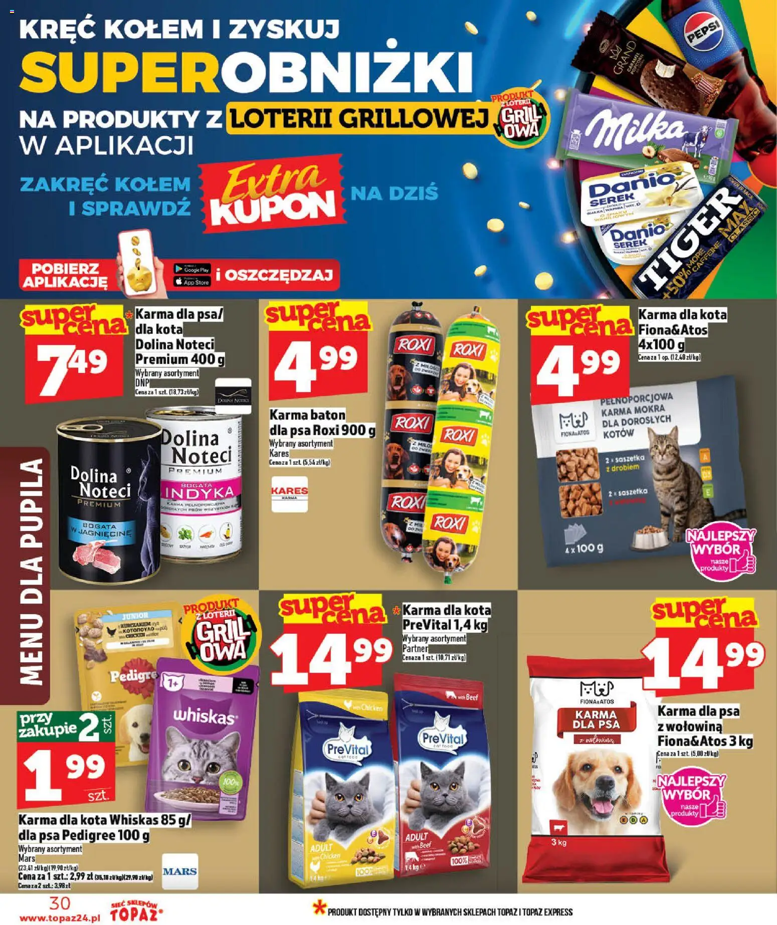 Topaz gazetka - Ceny małe na stałe od 07.05.2026 | Strona: 30 | Produkty: Serek, Pedigree, Popcorn, Wołowina