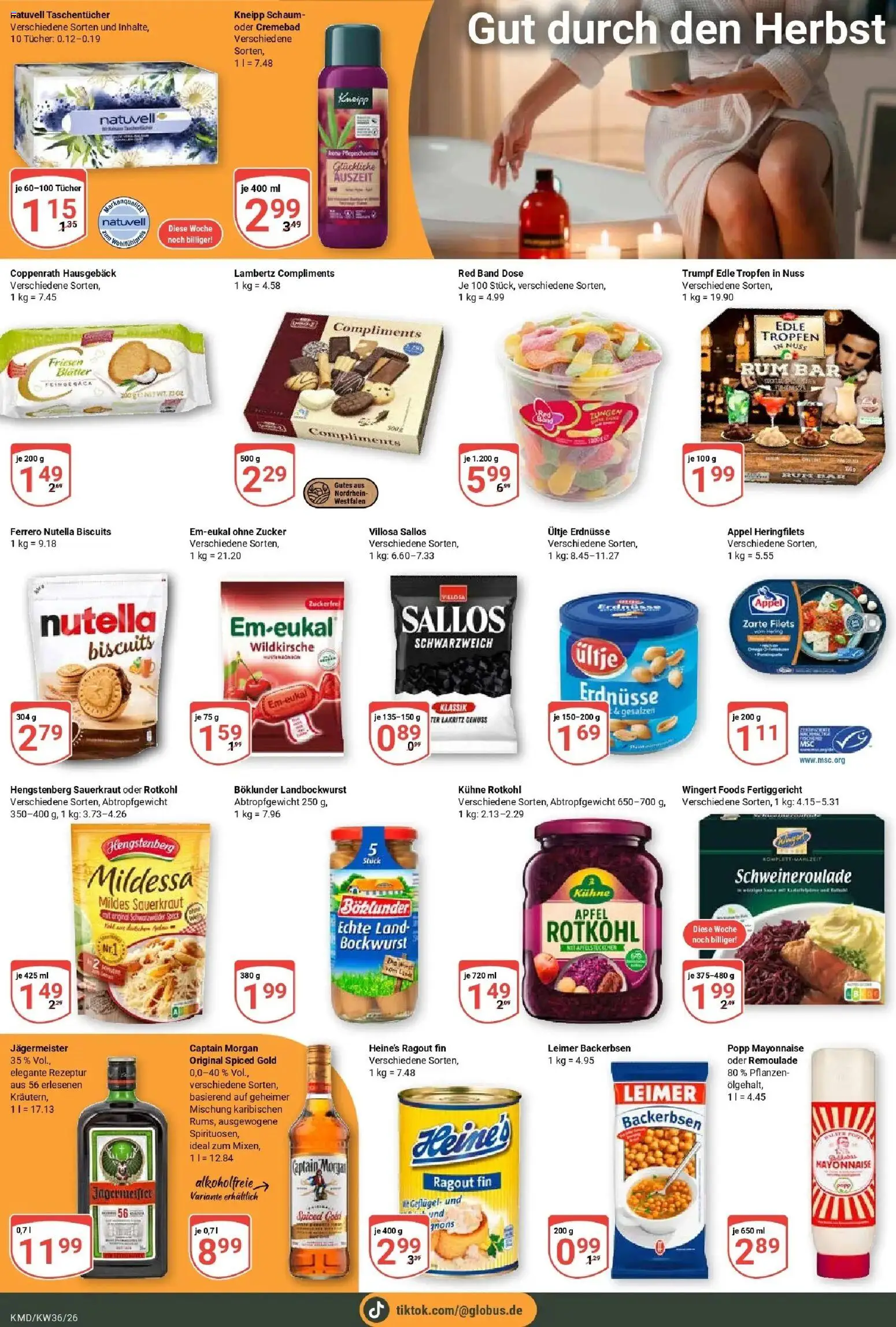 Globus Prospekt Köln (ab 31.08.2026) » Angebote online | Seite: 8 | Produkte: Bockwurst, Rotkohl, Mayonnaise, Zucker