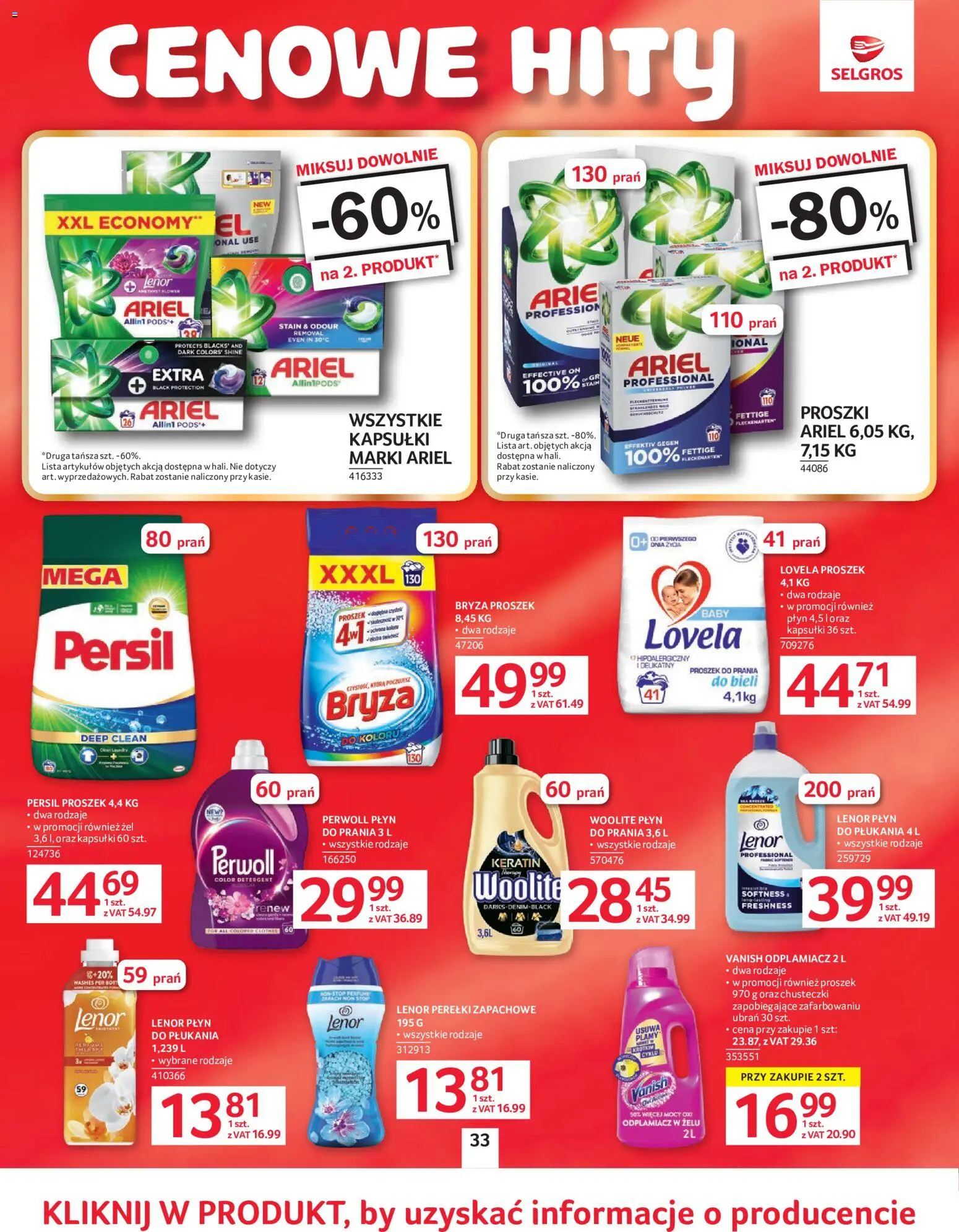 Selgros cash&carry gazetka od 02.06.2026 | Strona: 28 | Produkty: Vanish, Ariel, Zapach, Proszek do prania