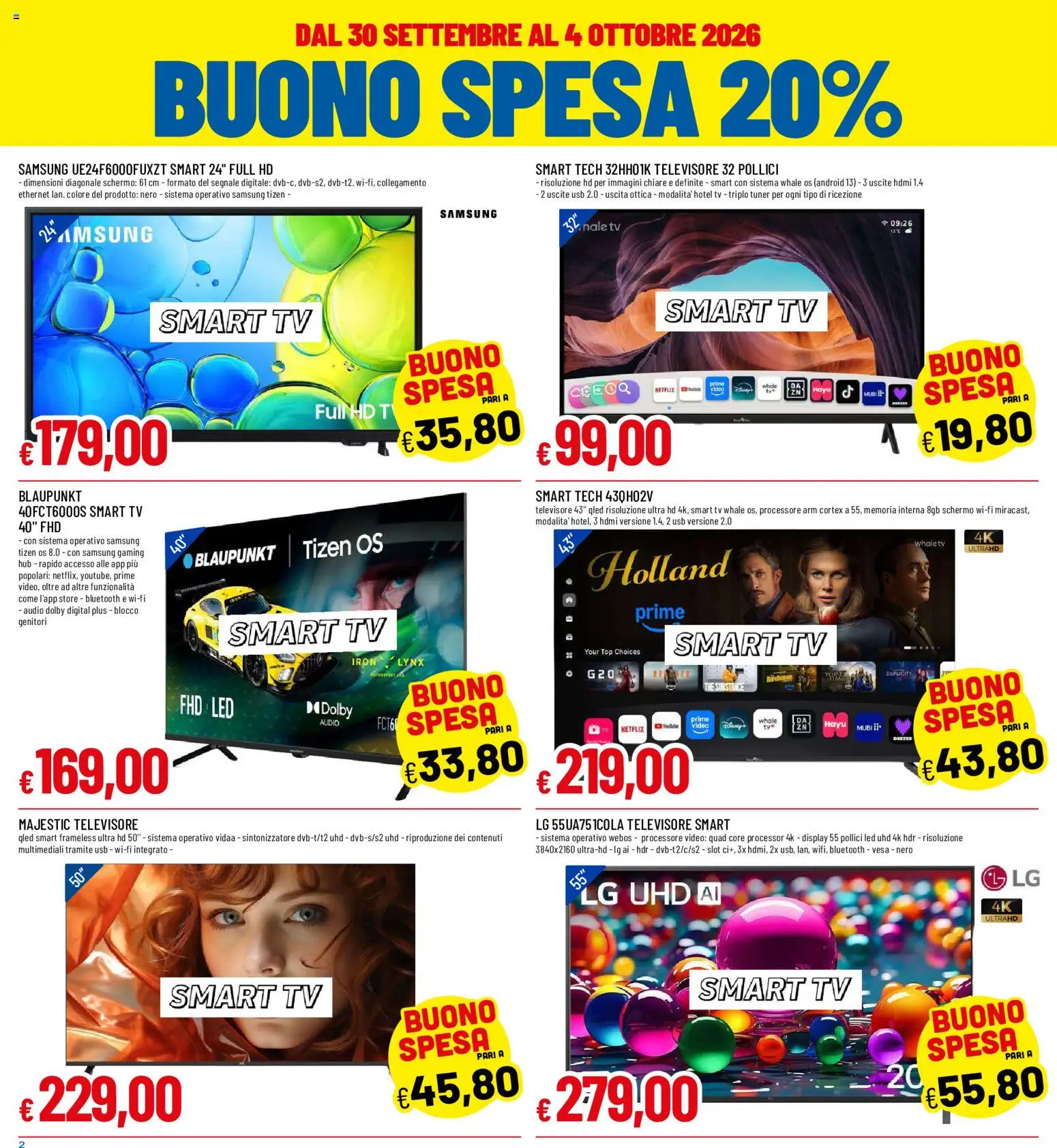 Volantino Galassia del 30/09/2026 | Pagina: 2 | Prodotti: Schermo, TV, Video, Samsung
