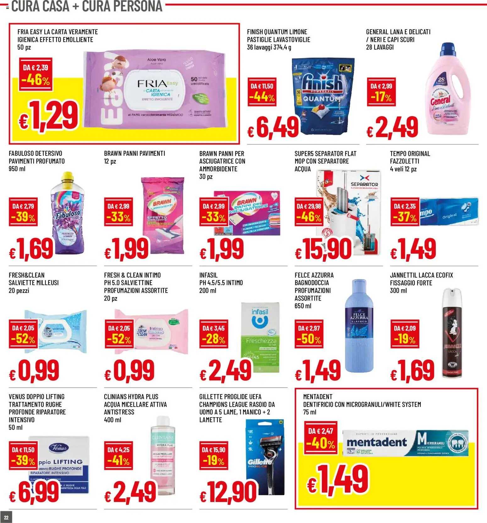 Volantino Famila del 03/09/2026 | Pagina: 22 | Prodotti: Dentifricio, Ammorbidente, Acqua, Lavastoviglie