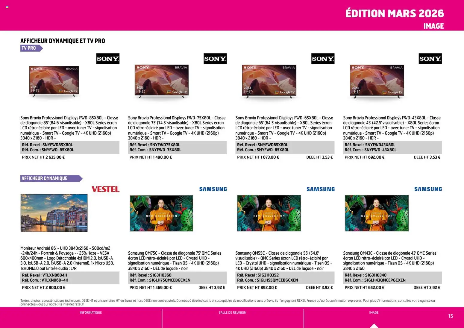 {H1} | Page: 15 | Produits: Moniteur, Audio, Smart TV