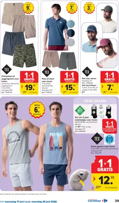 Carrefour Folder week 25 - Voorbeeld van een folder van Carrefour, geldig van 17.06.2026 | Pagina: 39 | Producten: Pet, Sokken, Pyjama