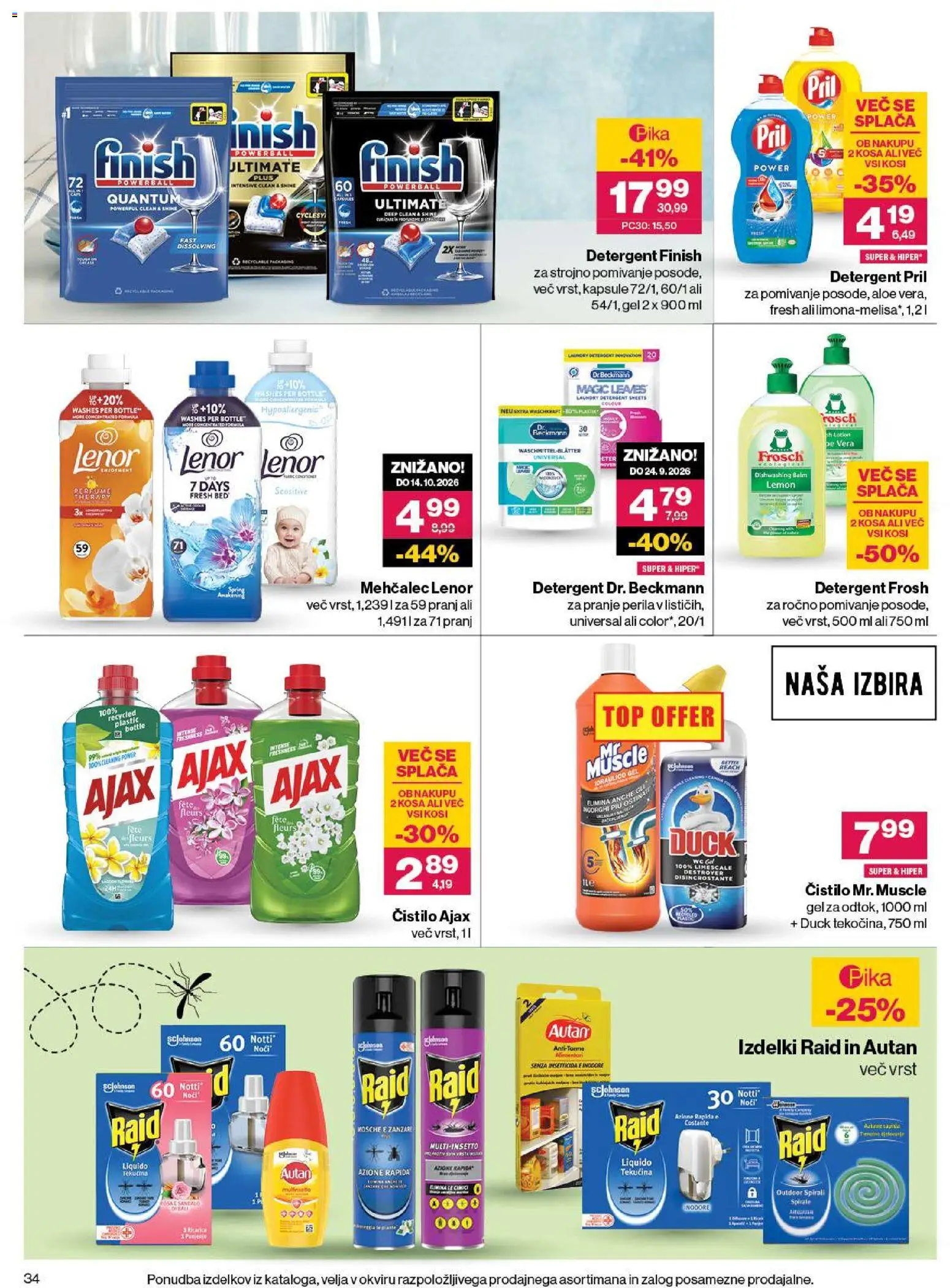 Novi Mercator katalog ponudbe – veljaven od 06.08.2026 | Stran: 34 | Izdelki: Mehčalec, Detergent
