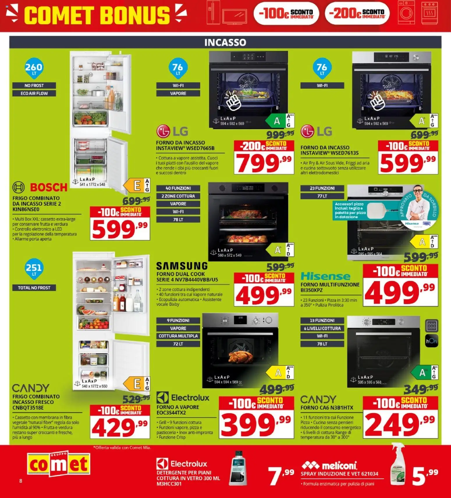 Volantino Comet del 05.03.2026 | Pagina: 8 | Prodotti: Paletta, Frutta, Forno, Samsung