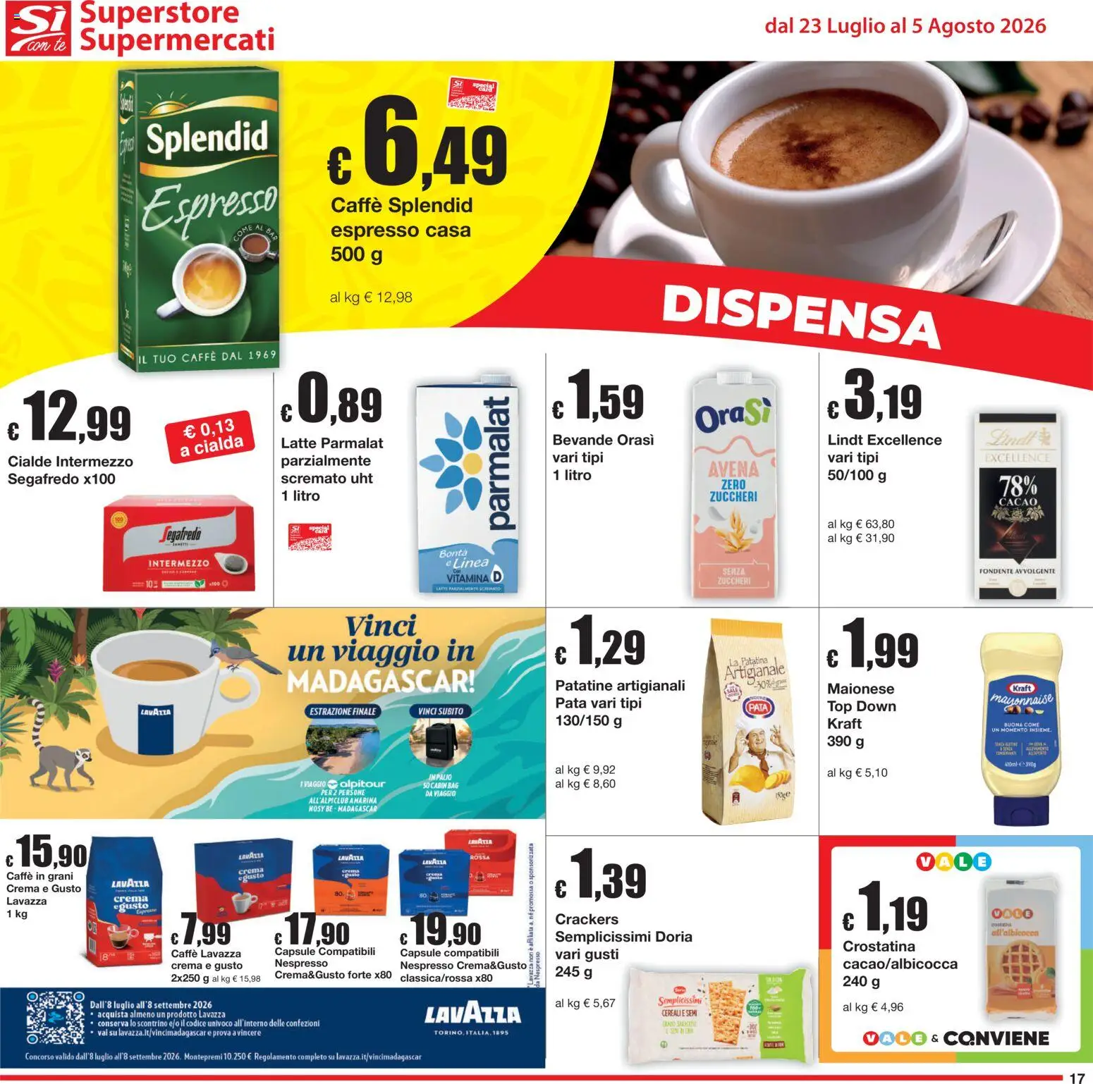 Volantino Sì con Te del 23/07/2026 | Pagina: 17 | Prodotti: Crema, Cereali, Top, Caffè in grani