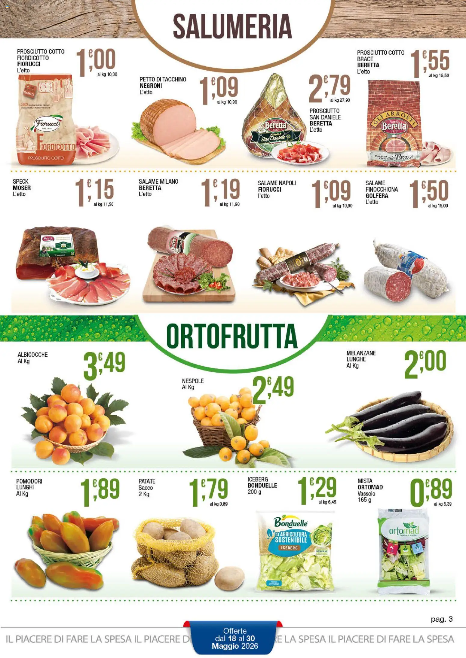Volantino Sidis del 18.05.2026 | Pagina: 3 | Prodotti: Tacchino, Prosciutto, Albicocche, Vassoio