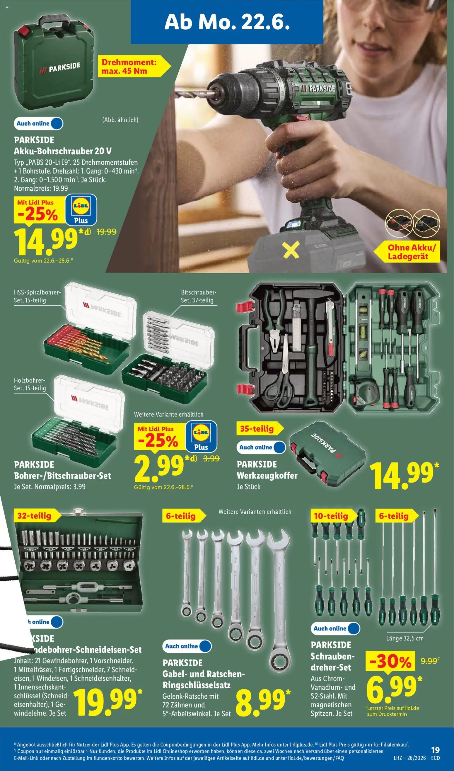 Lidl Německo leták od 22.06.2026 | Strana: 39 | Produkty: Parkside