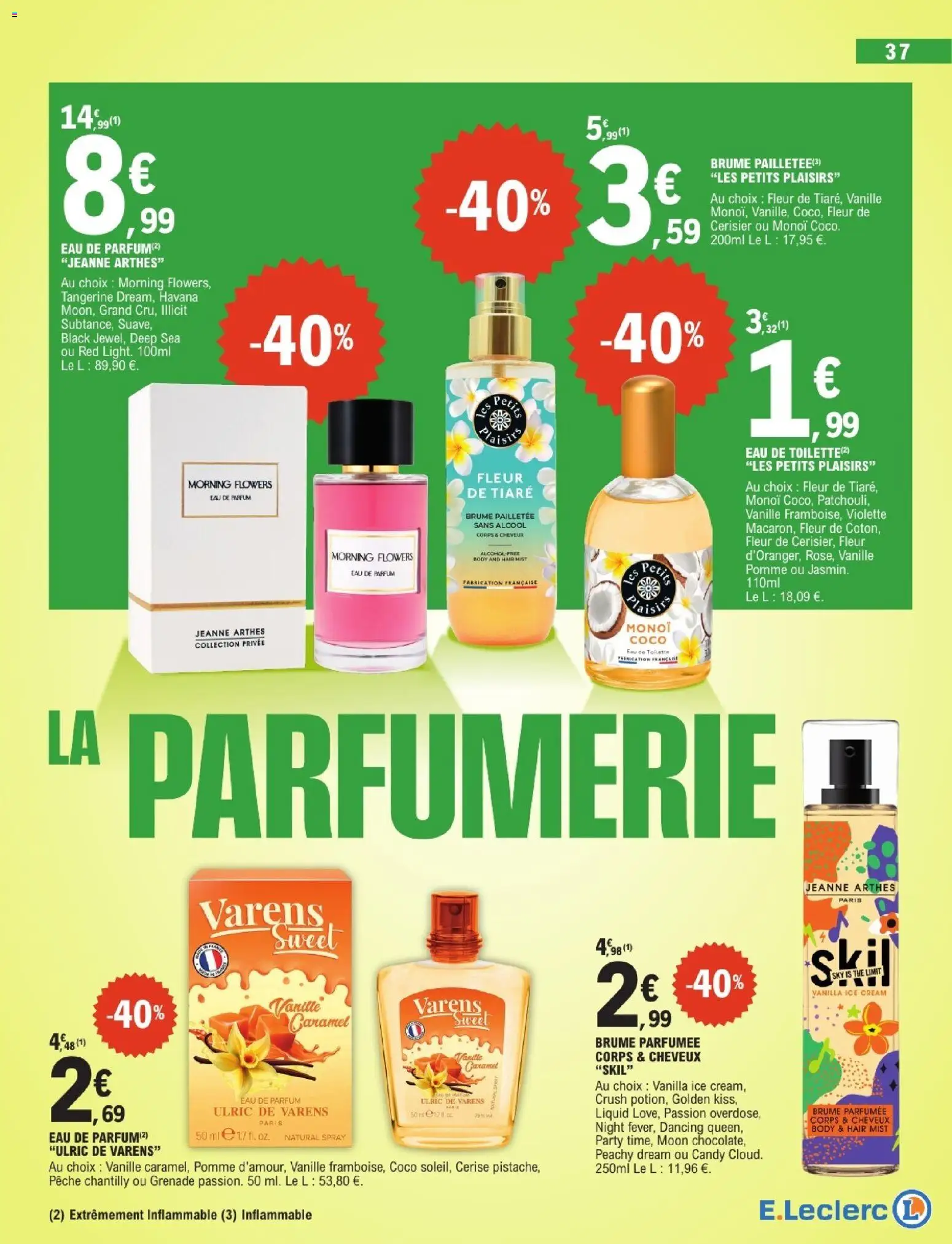 {H1} | Page: 37 | Produits: Alcool, Pêche, Eau de toilette, Eau de parfum