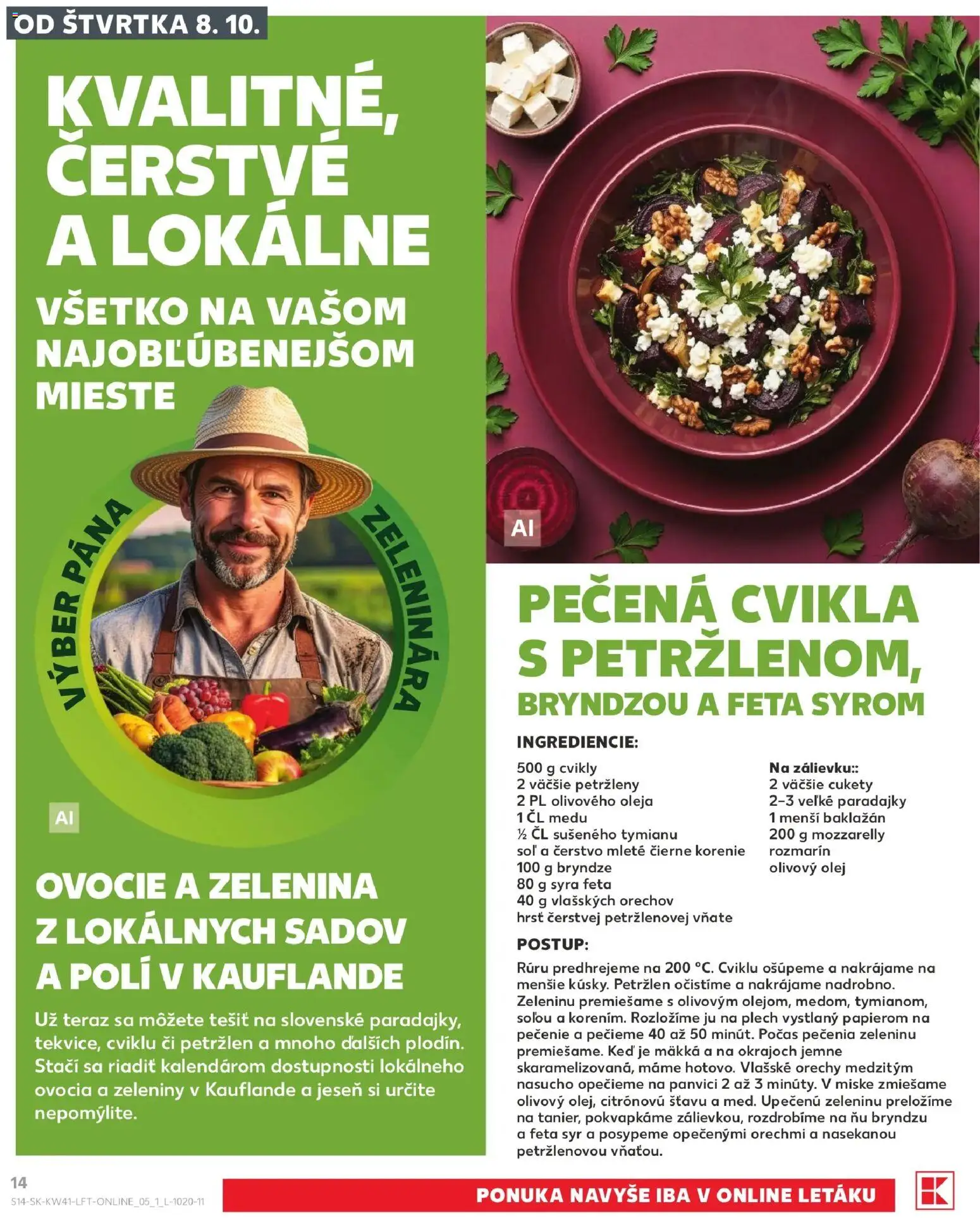 Kaufland SK akciós ujság - amely érvényes a következő dátumtól: 2026.10.08. | Oldal: 14 | Termékek: Feta