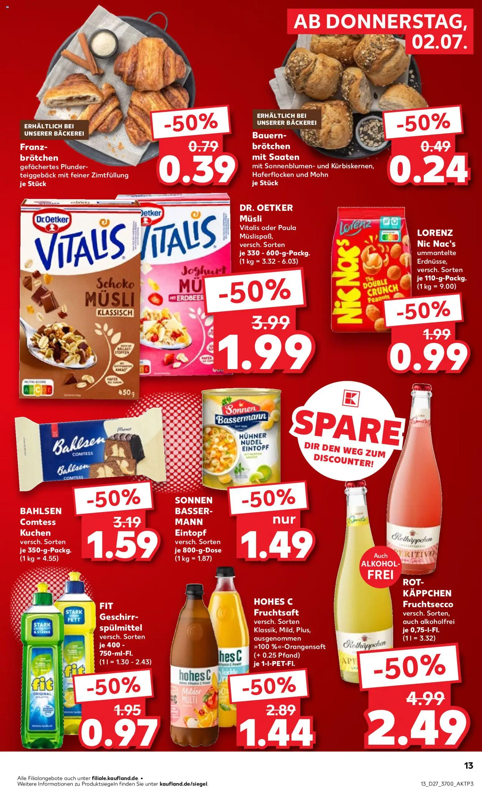 Kaufland Německo leták - Rostock od 02.07.2026 | Strana: 13 | Produkty: Müsli