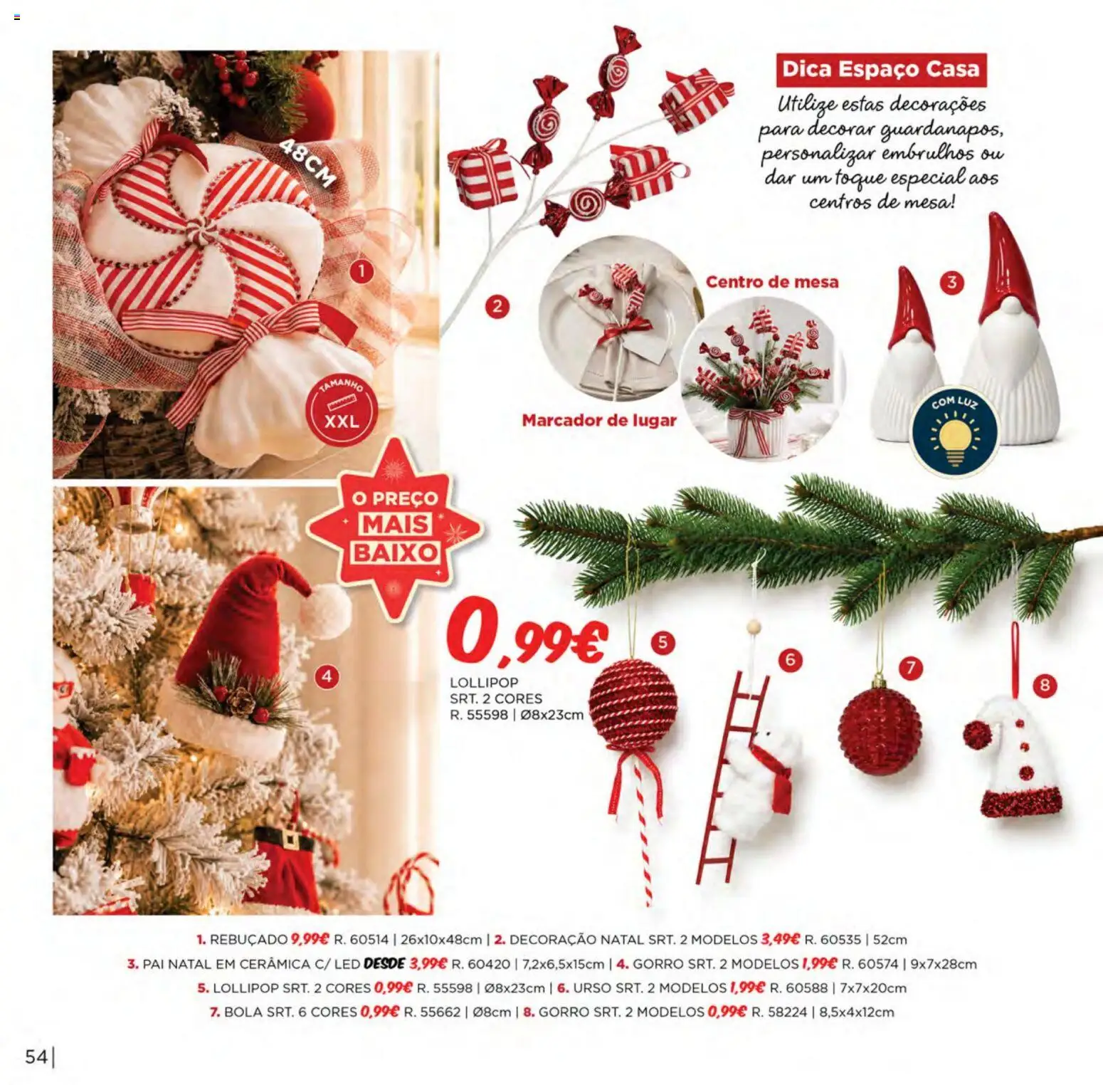 Espaço Casa Catálogo de Natal 2026 │ válido de 06/10/2026 | Página: 54 | Produtos: Mesa, Decoração, Gorro