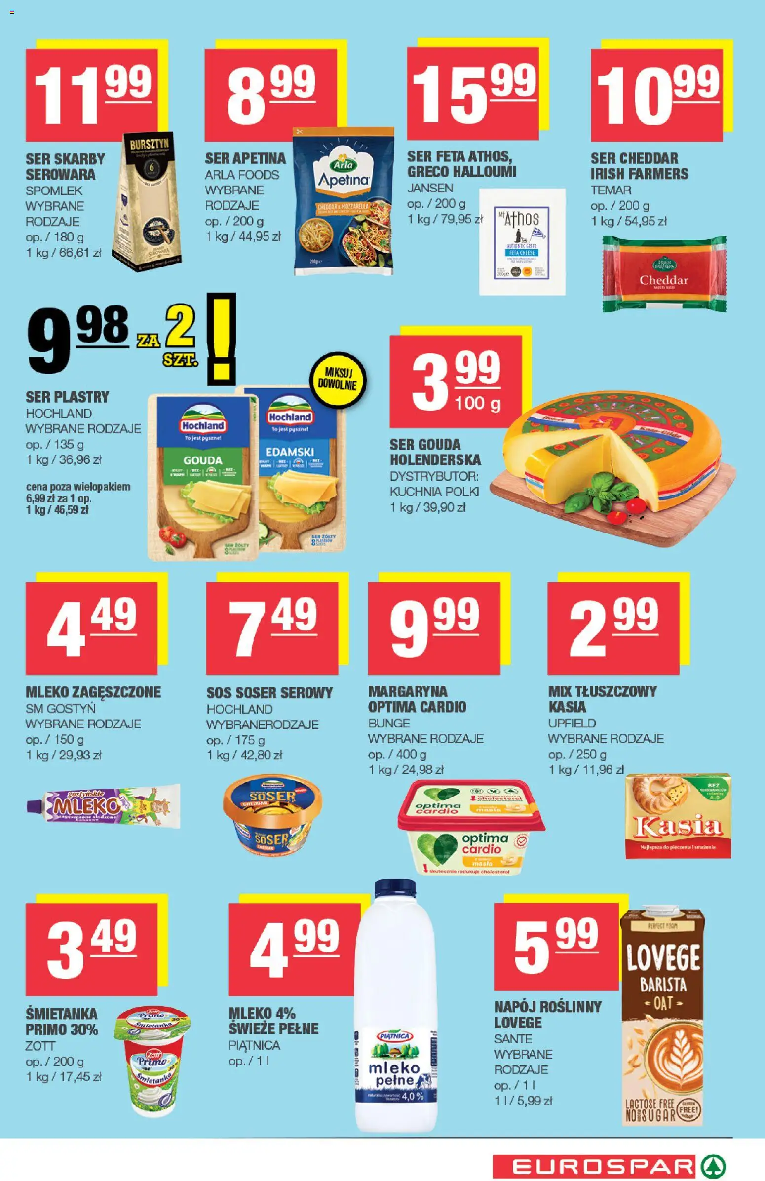 Spar gazetka - Eurospar od 09.09.2026 | Strona: 5 | Produkty: Optima cardio, Piątnica, Ser, Mozzarella
