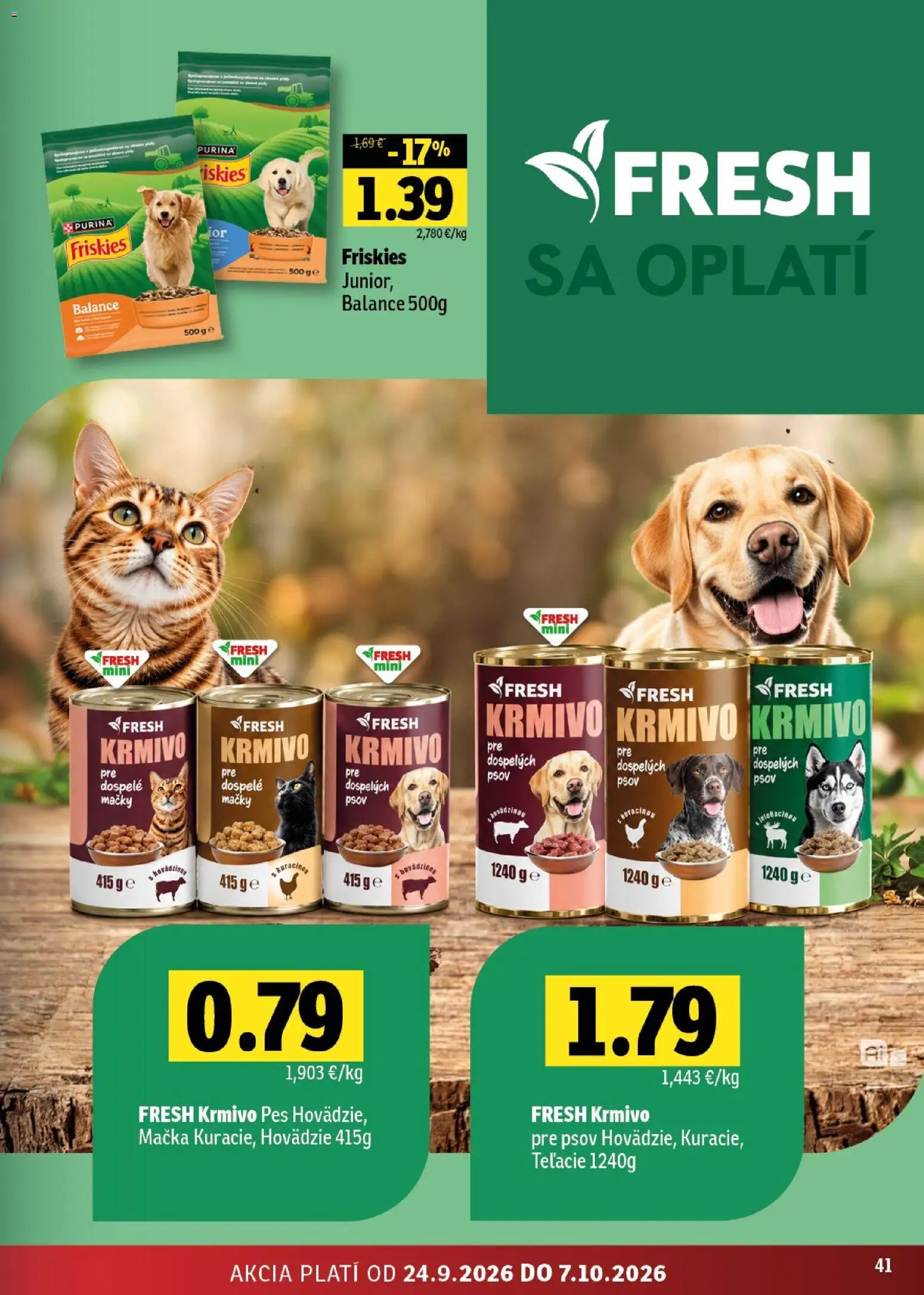 Nové Fresh akcie – leták je platný od 24.09.2026 | Strana: 41 | Produkty: Friskies