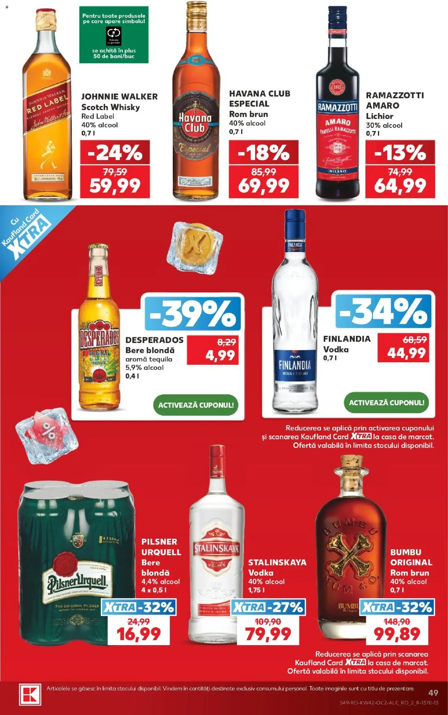 Kaufland Slatina 14.10.2026 - Revista si Oferta | Pagină: 49 | Produse: Lichior, Desperados, Vodka, Plus
