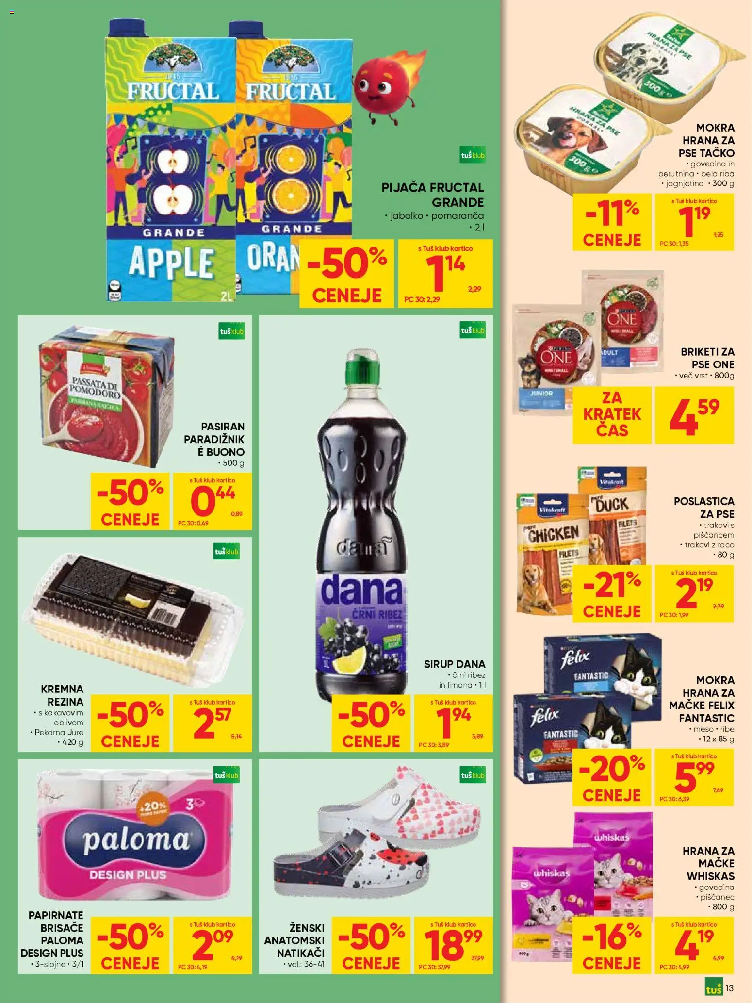 Novi Tuš katalog ponudbe – veljaven od 15.04.2026 | Stran: 13 | Izdelki: Hrana za mačke, Sirup, Ribez, Riba