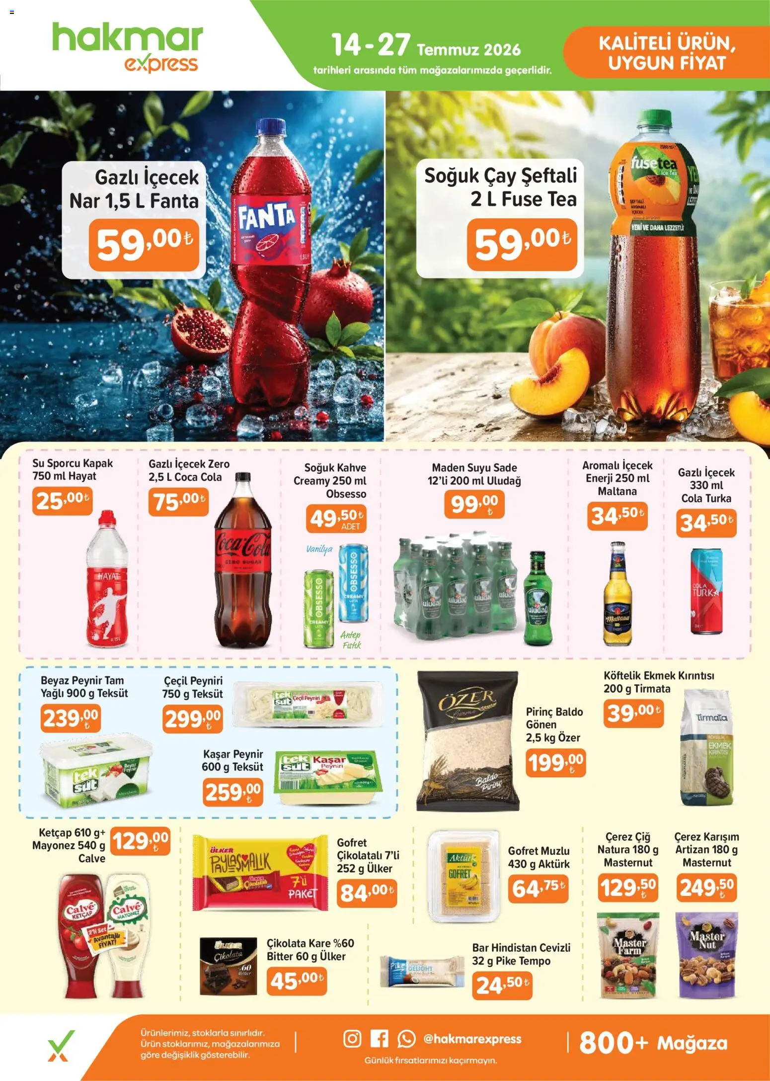 Hakmar Express - Salı Aktüel Ürünler - 14 Temmuz 2026 tarihinden itibaren geçerlidir | Sayfa: 1 | Ürünler: Fuse tea, Pirinç, Ketçap, Fanta