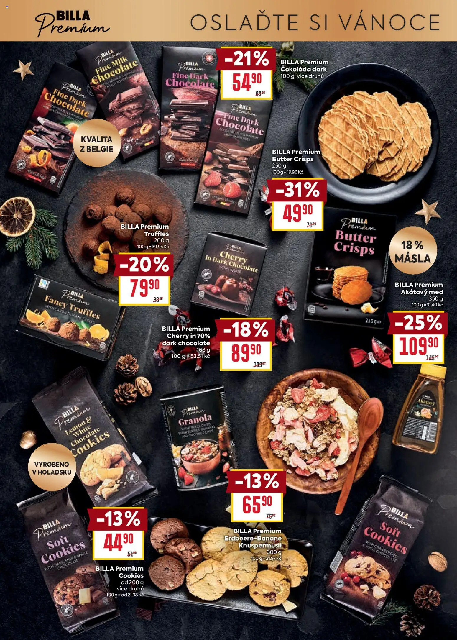 Billa leták - Billa Premium od 21.10.2026 | Strana: 12 | Produkty: Čokoláda, Med, Cookies, Milk chocolate