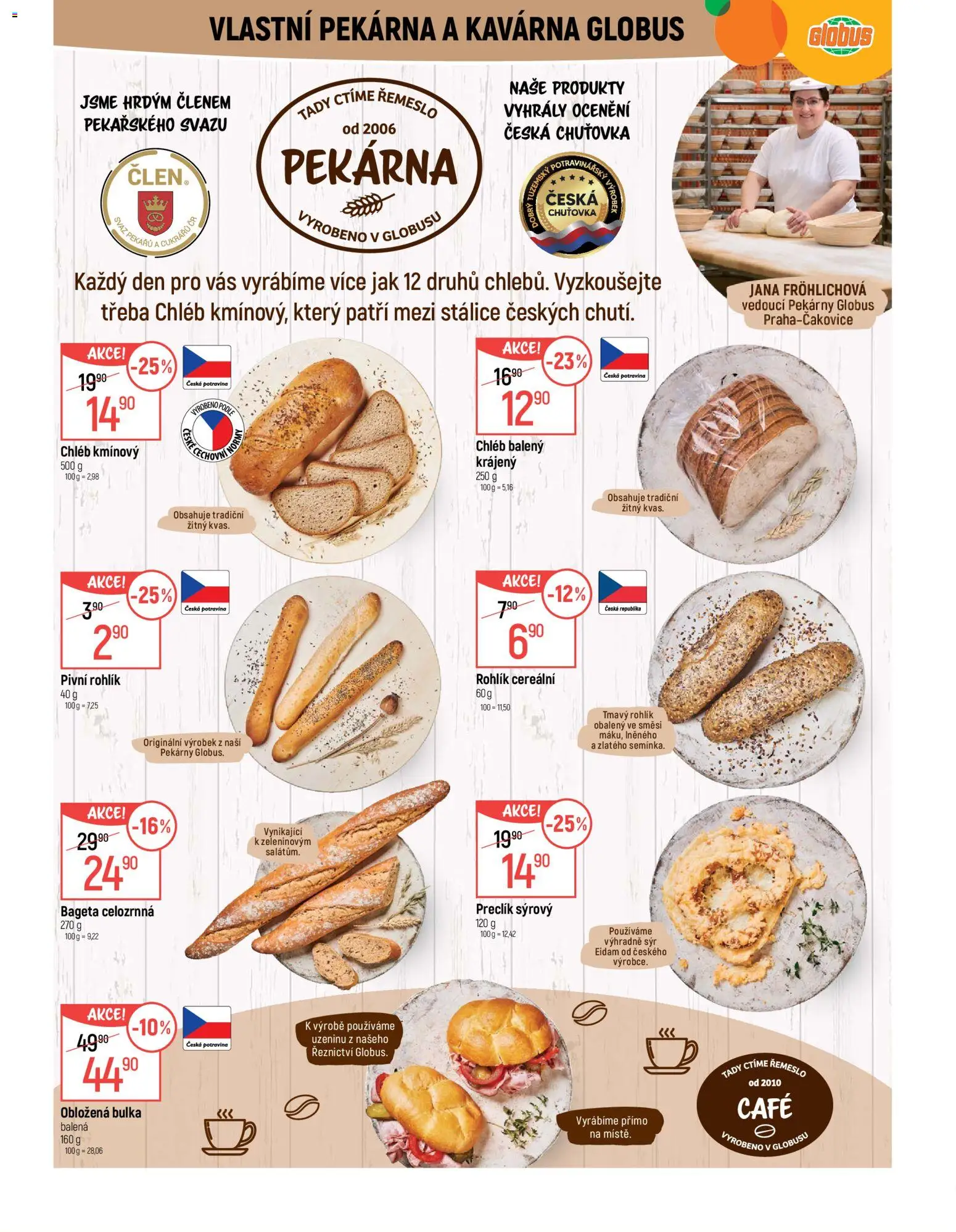 Globus leták - Praha Čakovice od 10.06.2026 | Strana: 4 | Produkty: Chléb, Rohlík, Pekárna, Bageta