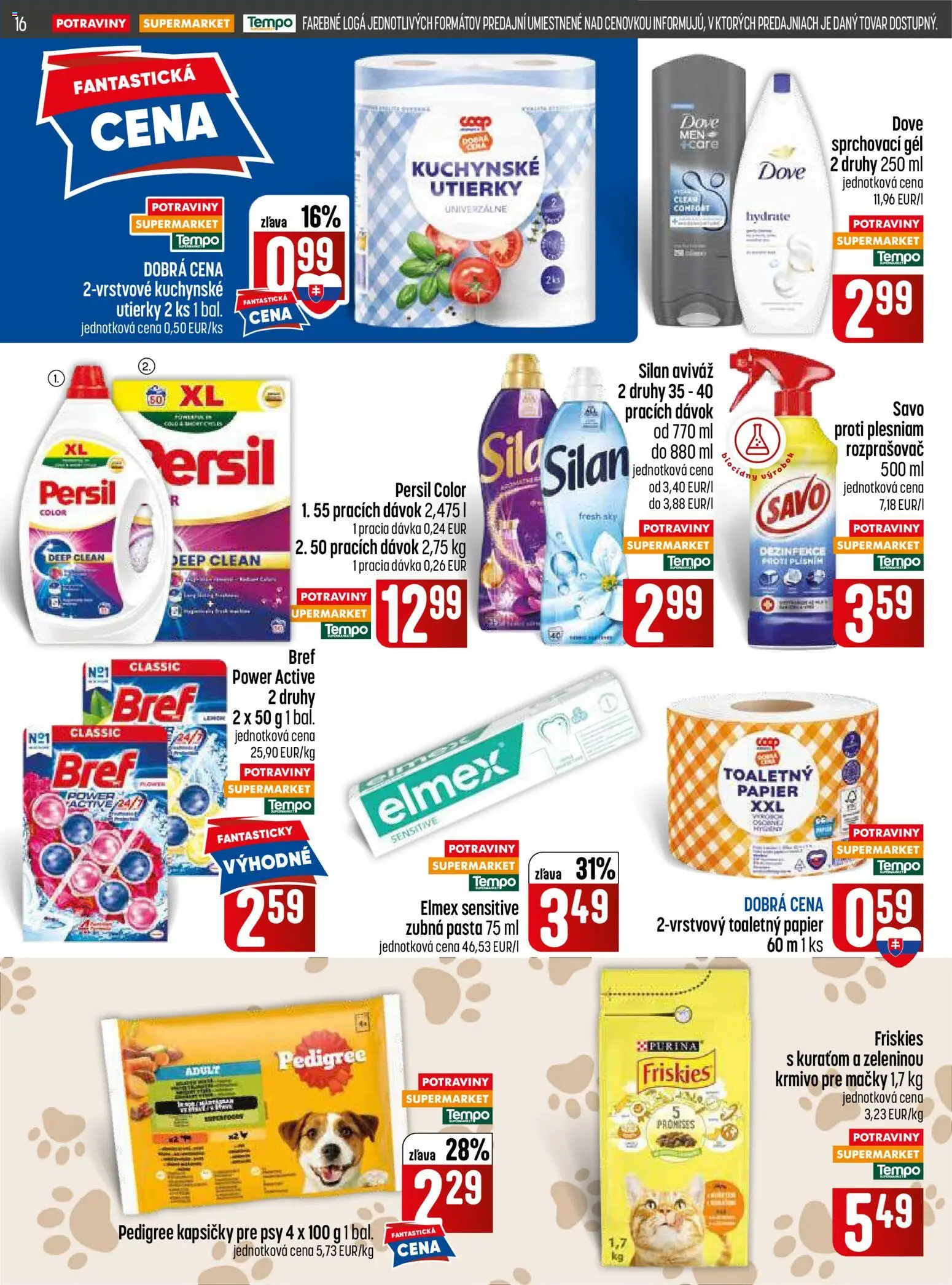Nové COOP Jednota akcie – leták je platný od 25.06.2026 | Strana: 16 | Produkty: Persil, Silan, Zubná pasta, Aviváž
