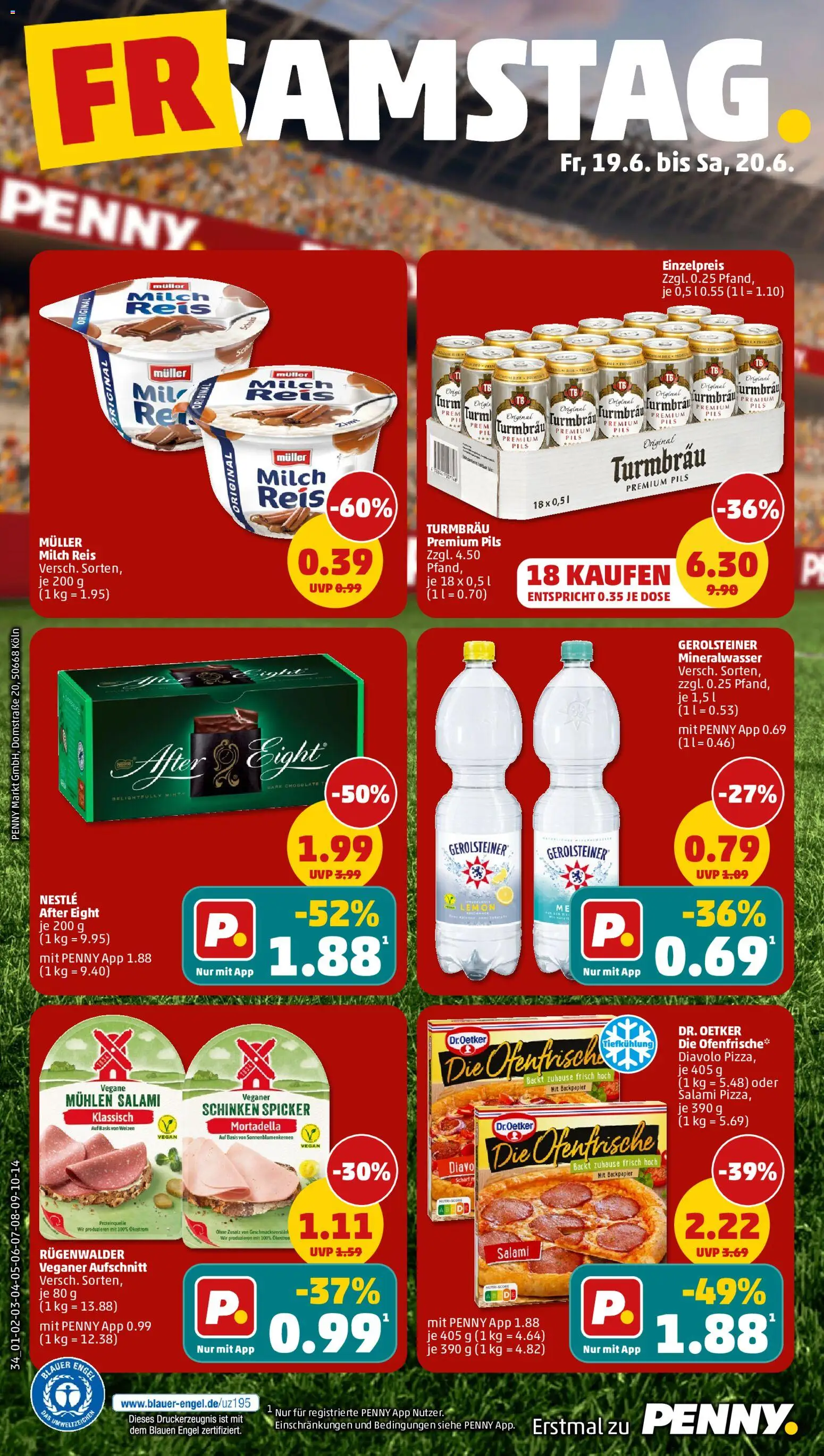 Penny Prospekt – gültig ab 15.06.2026 | Seite: 36 | Produkte: Milch, Pils, Schinken, Gerolsteiner