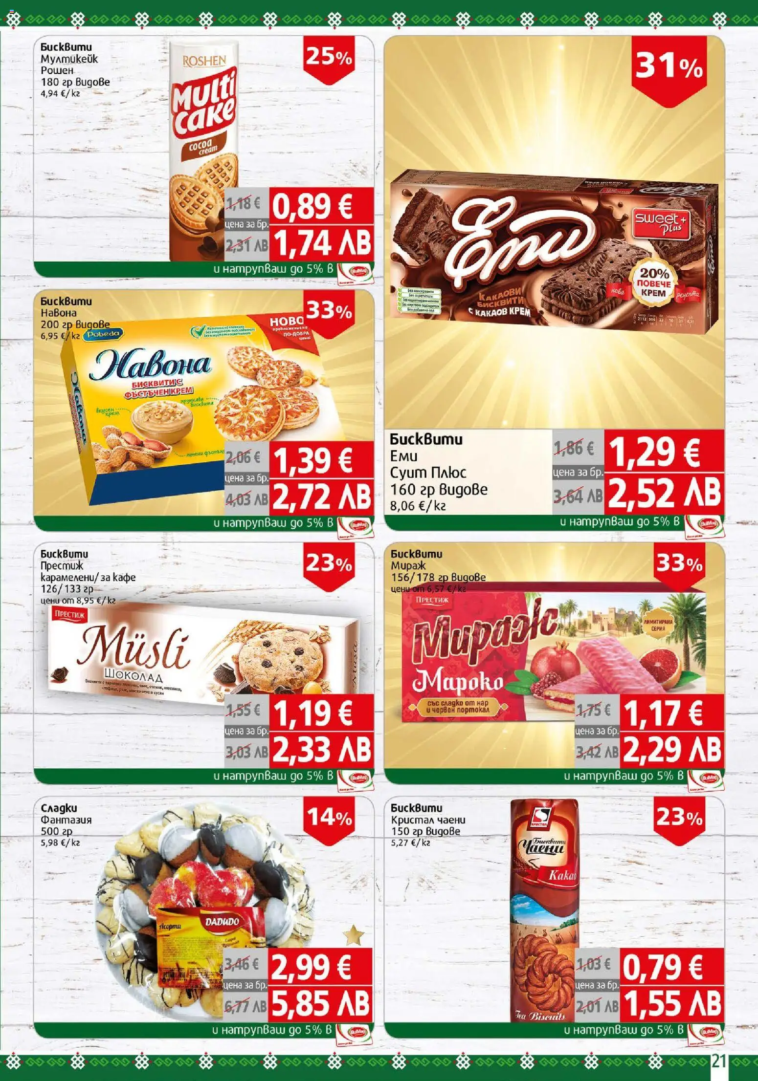 {H1} | Страница: 21 | Продукти: Шоколад, Сол, Портокал, Нар