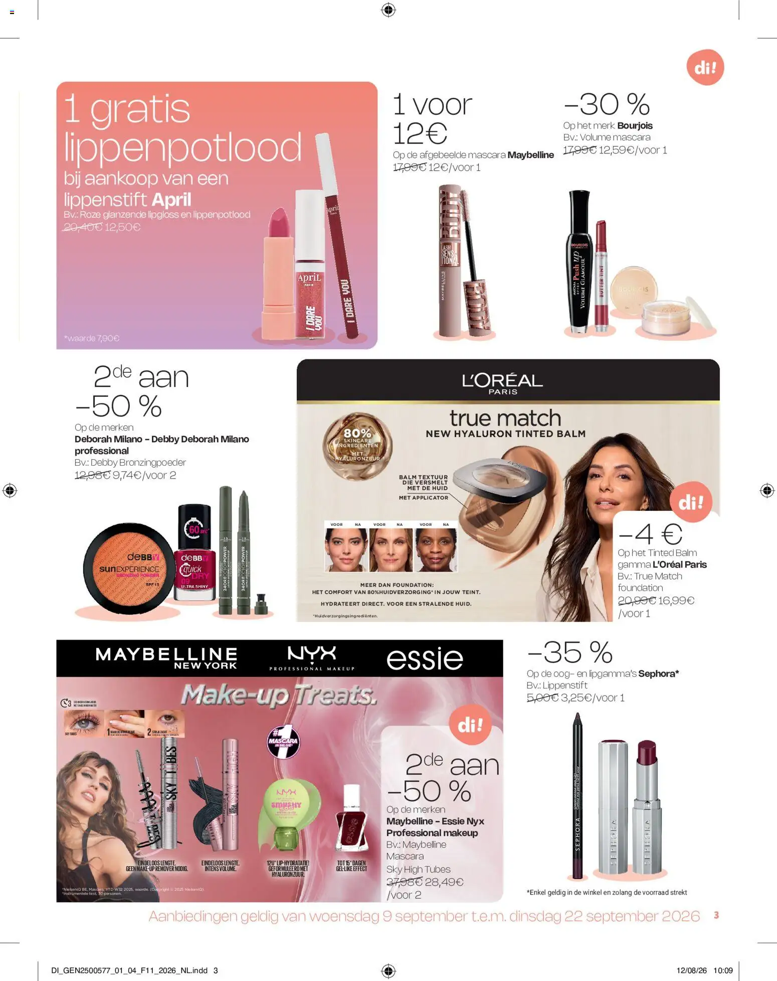 {H1} | Pagina: 3 | Producten: Mascara, Lippenstift, Lipgloss, Foundation