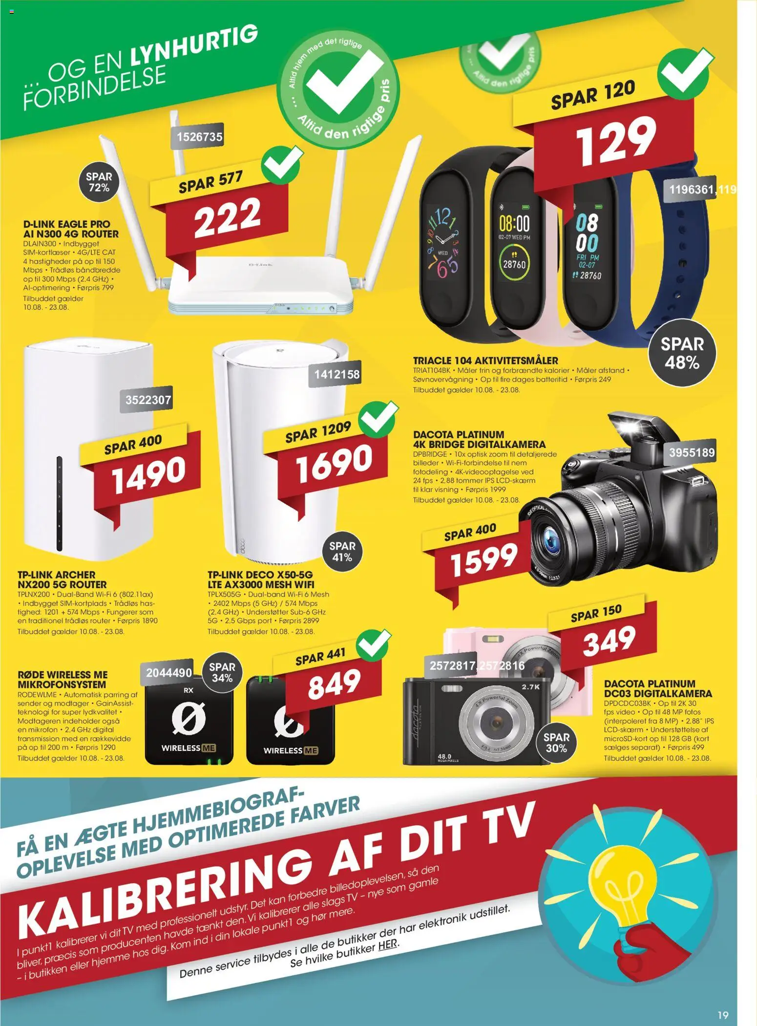 Punkt1 tilbudsavis – gyldig fra 10/08/2026 | Side: 19 | Produkter: TV, Video, Søm, Router