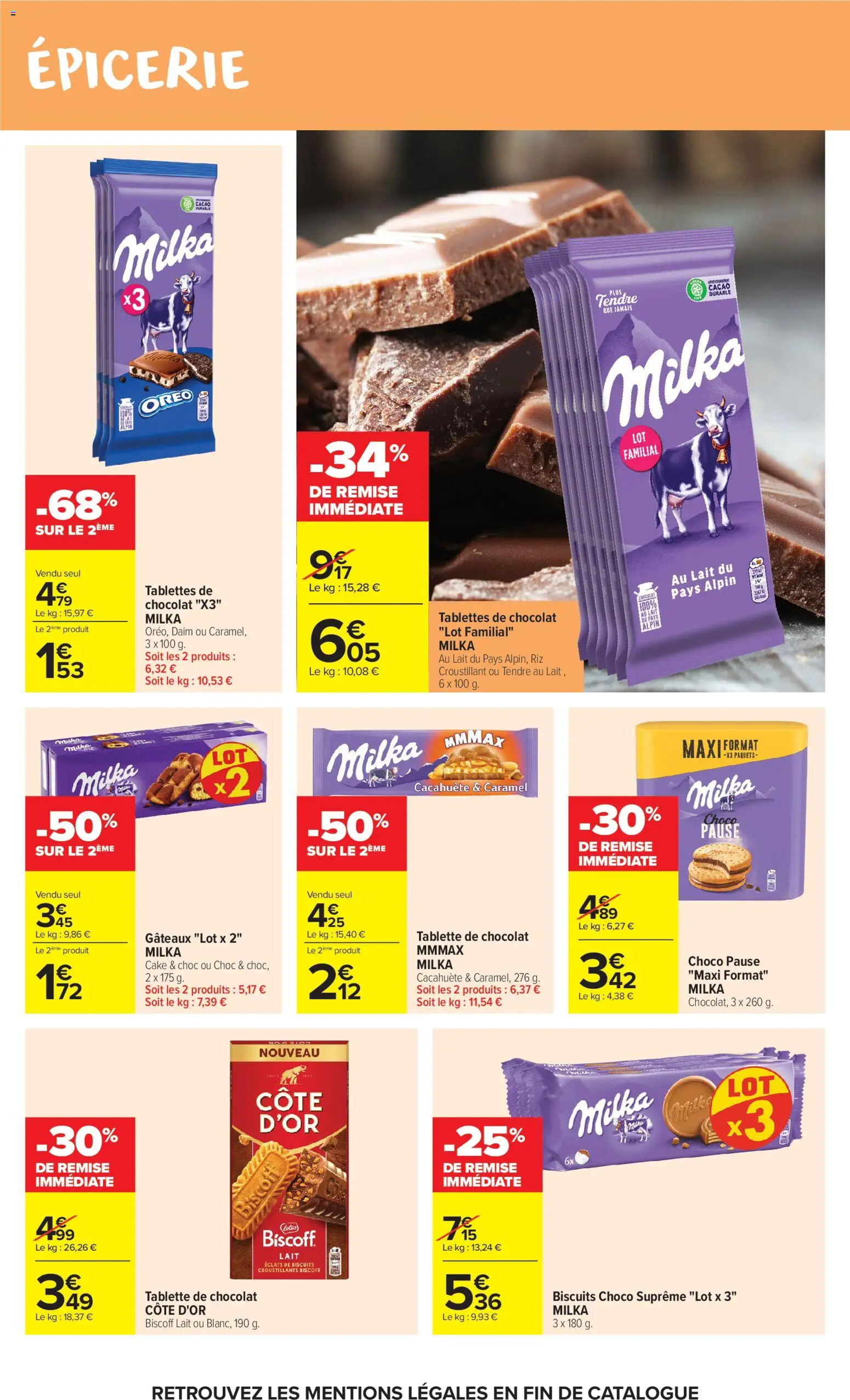 {H1} | Page: 34 | Produits: Tablettes de chocolat, Lait, Riz, Biscuits